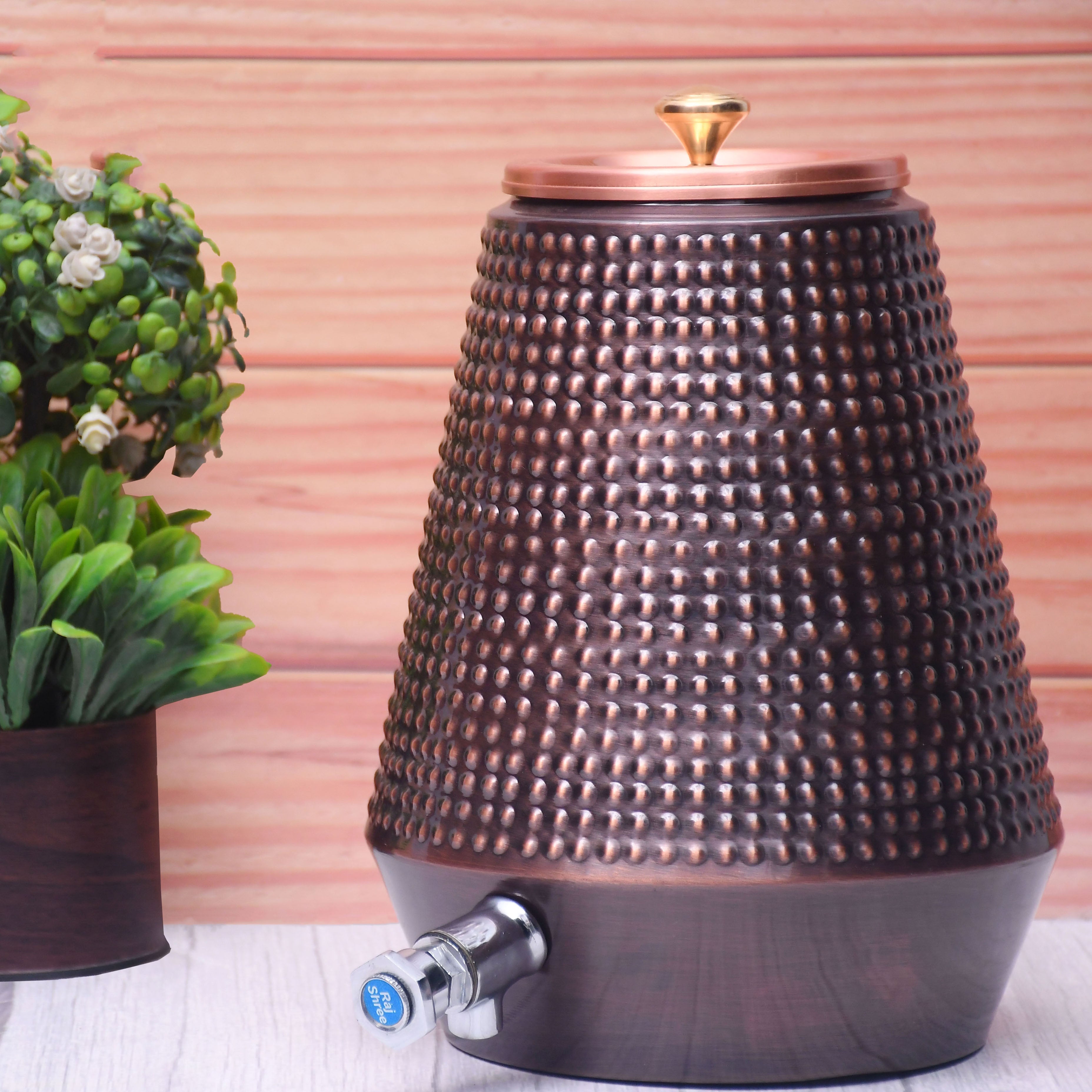 Pure Copper Water Dispenser Conical Antique Bubble Designed Capacity-4