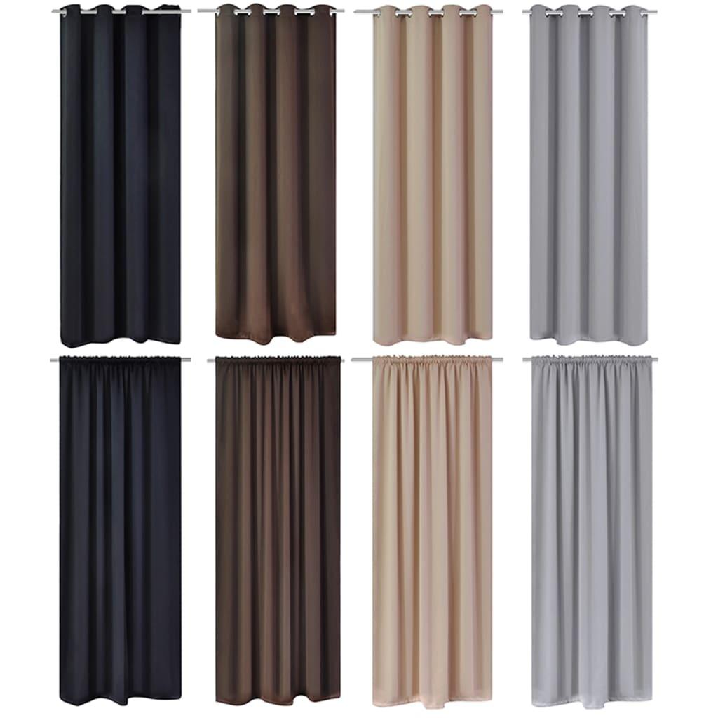 vidaXL Curtains 2 Pcs Slot-Headed Blackout Curtains for Bedroom Living Room - PRHOMZ