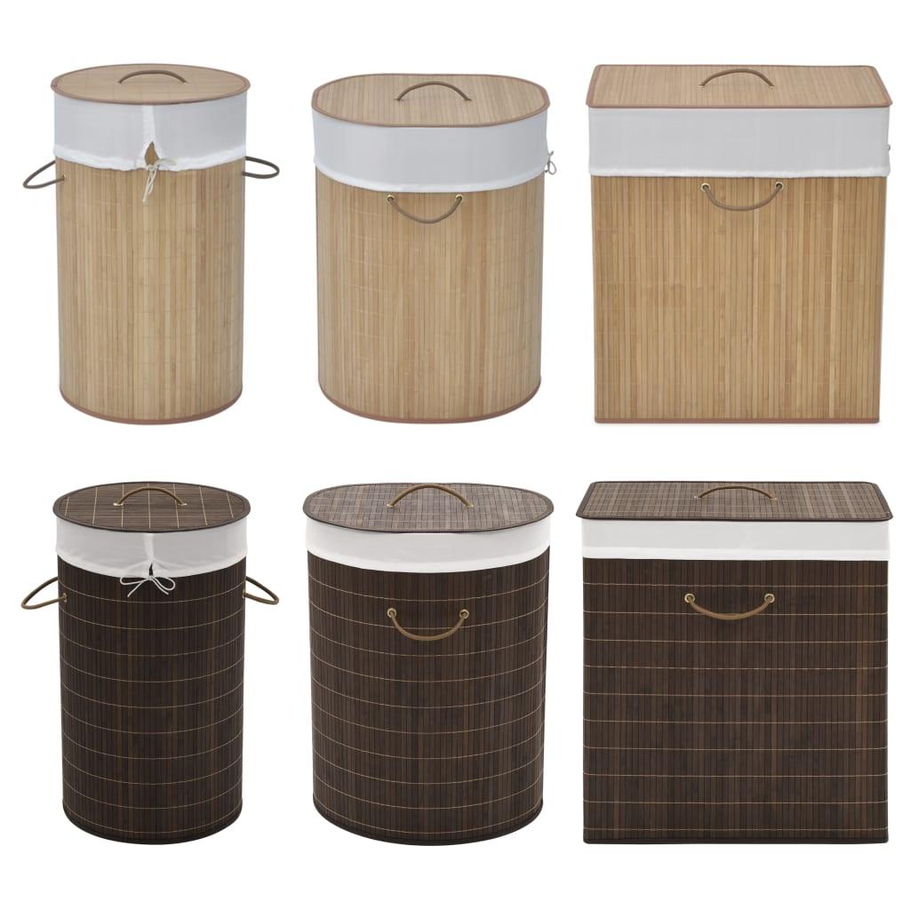 vidaXL Collapsible Laundry Basket Laundry Bin Dirty Clothes Hamper Bamboo - PRHOMZ