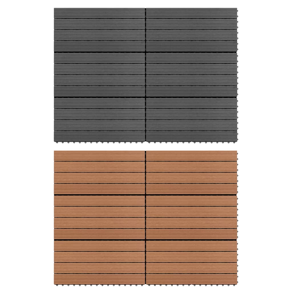 vidaXL Decking Tile Patio Floor Tile Interlocking Outdoor Flooring Tile 6 pcs-5