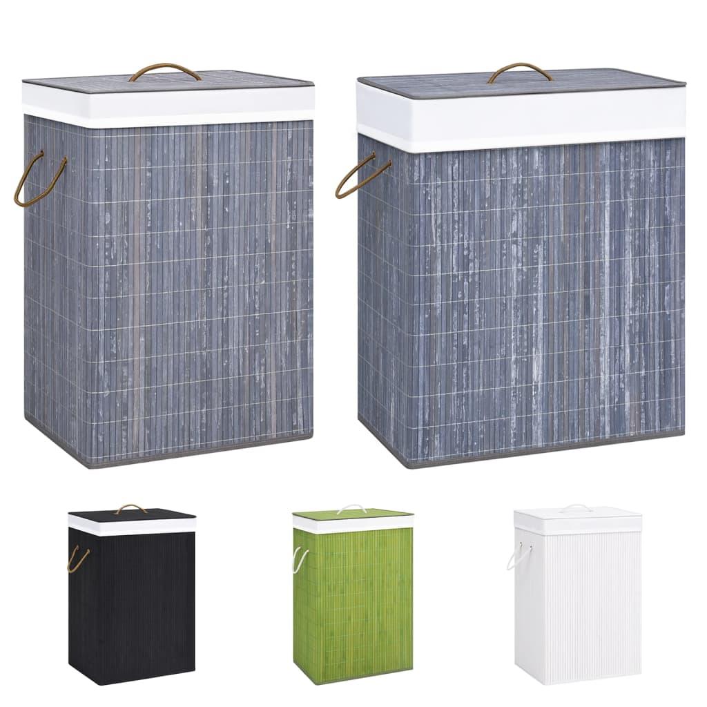 vidaXL Collapsible Laundry Basket Laundry Bin Dirty Clothes Hamper Bamboo - PRHOMZ