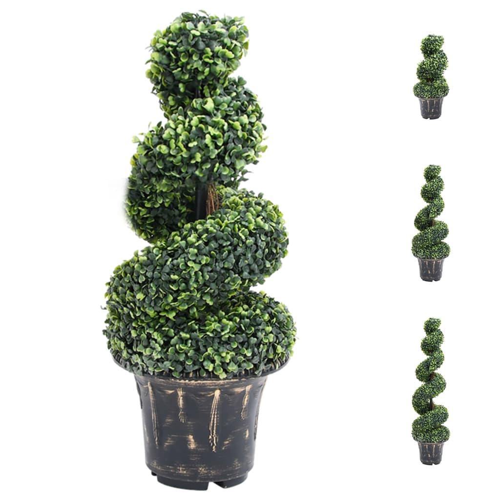 vidaXL Artificial Topiary Tree Boxwood Plant with Pot Faux Boxwood Green 46.1" - PRHOMZ