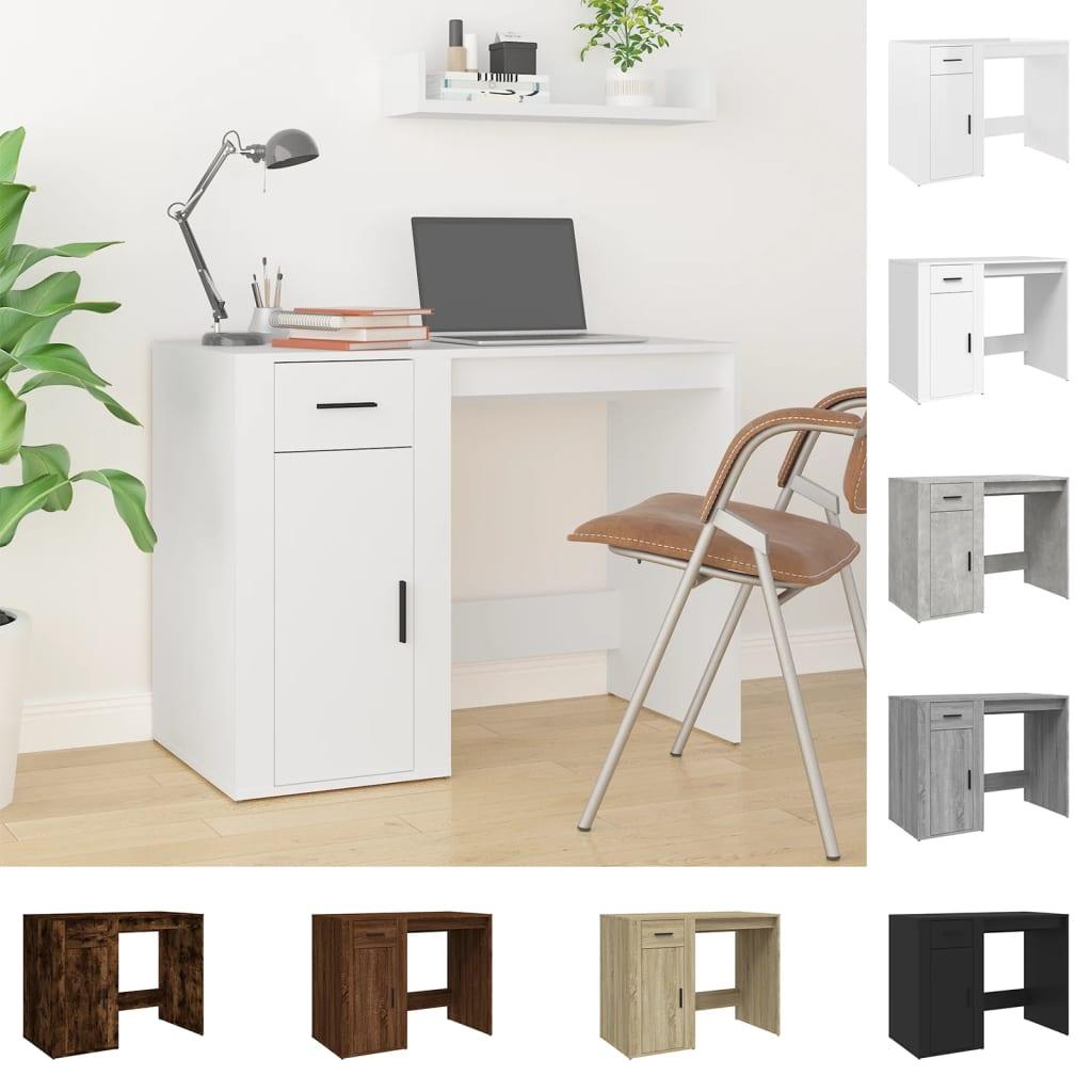 vidaXL Desk Storage Computer Desk Writing Table for Office Engineered Wood - PRHOMZ