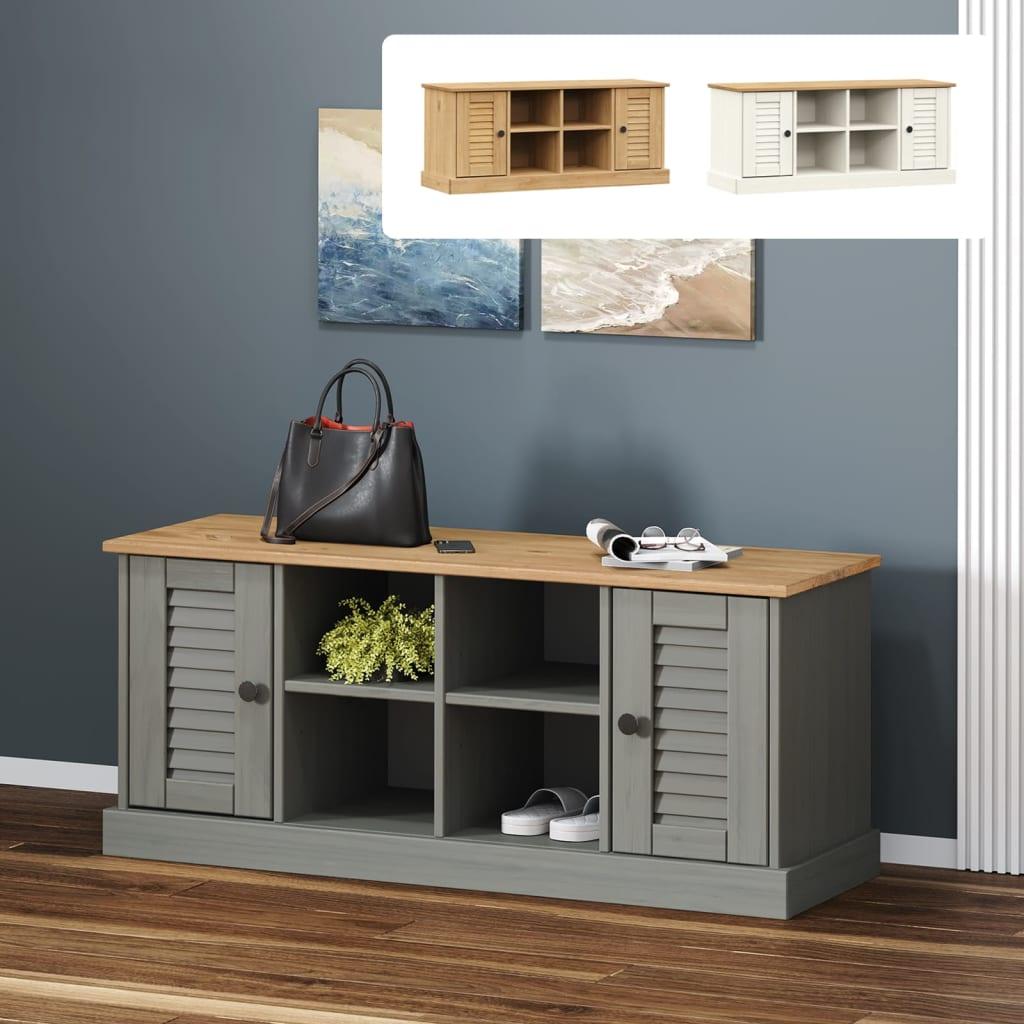 vidaXL Shoe Bench Shoe Storage Bench for Entryway Hallway VIGO Solid Wood Pine - PRHOMZ