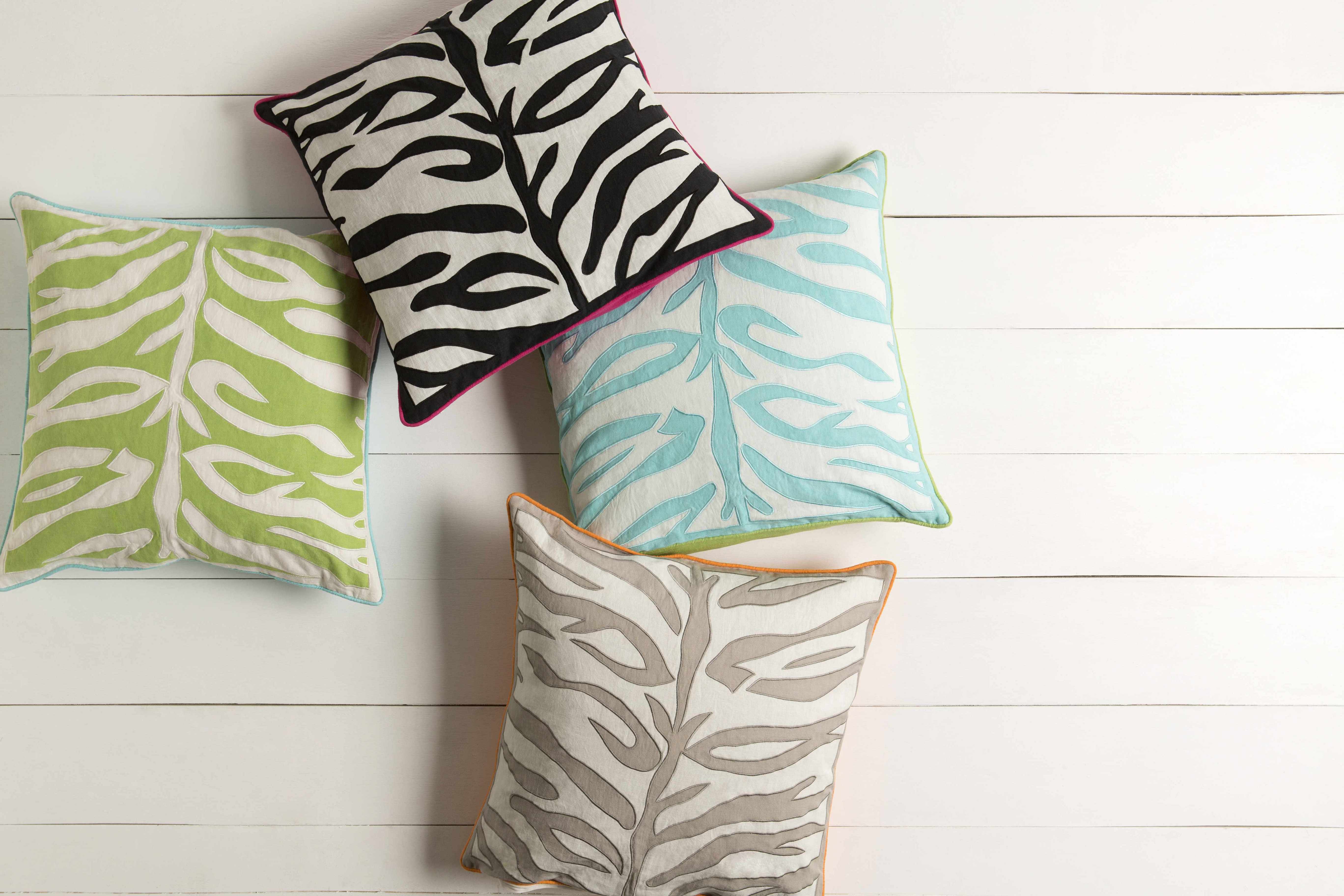 Hawkinge Gray Zebra Pattern Throw Pillow - Clearance-1