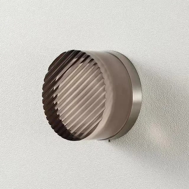 Textured Acrylic Wall Sconce with Dimmable LED Option | Dimple or Ripple Shade Light