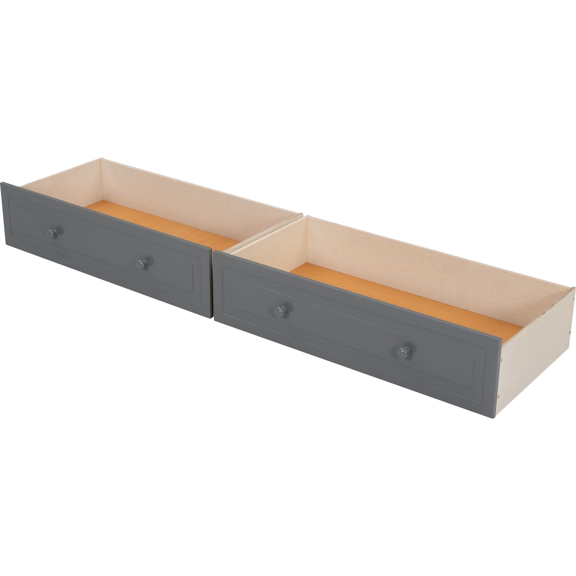 Versatile Full Over Full Wood Bunk Bed with Storage Drawers, Convertible Design, Gray | Just Better Bunk Beds