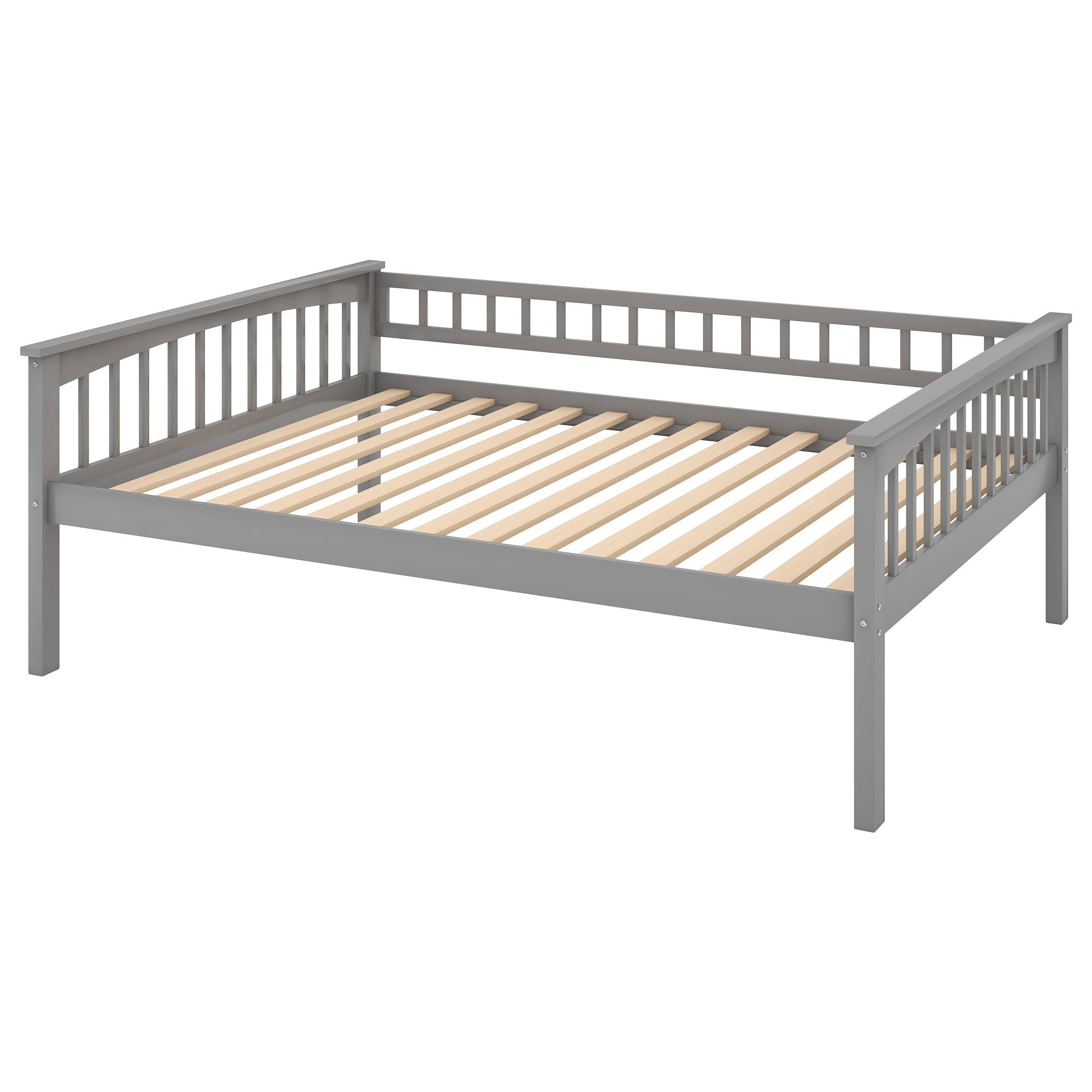 Versatile Full Over Full Wood Bunk Bed with Storage Drawers, Convertible Design, Gray | Just Better Bunk Beds