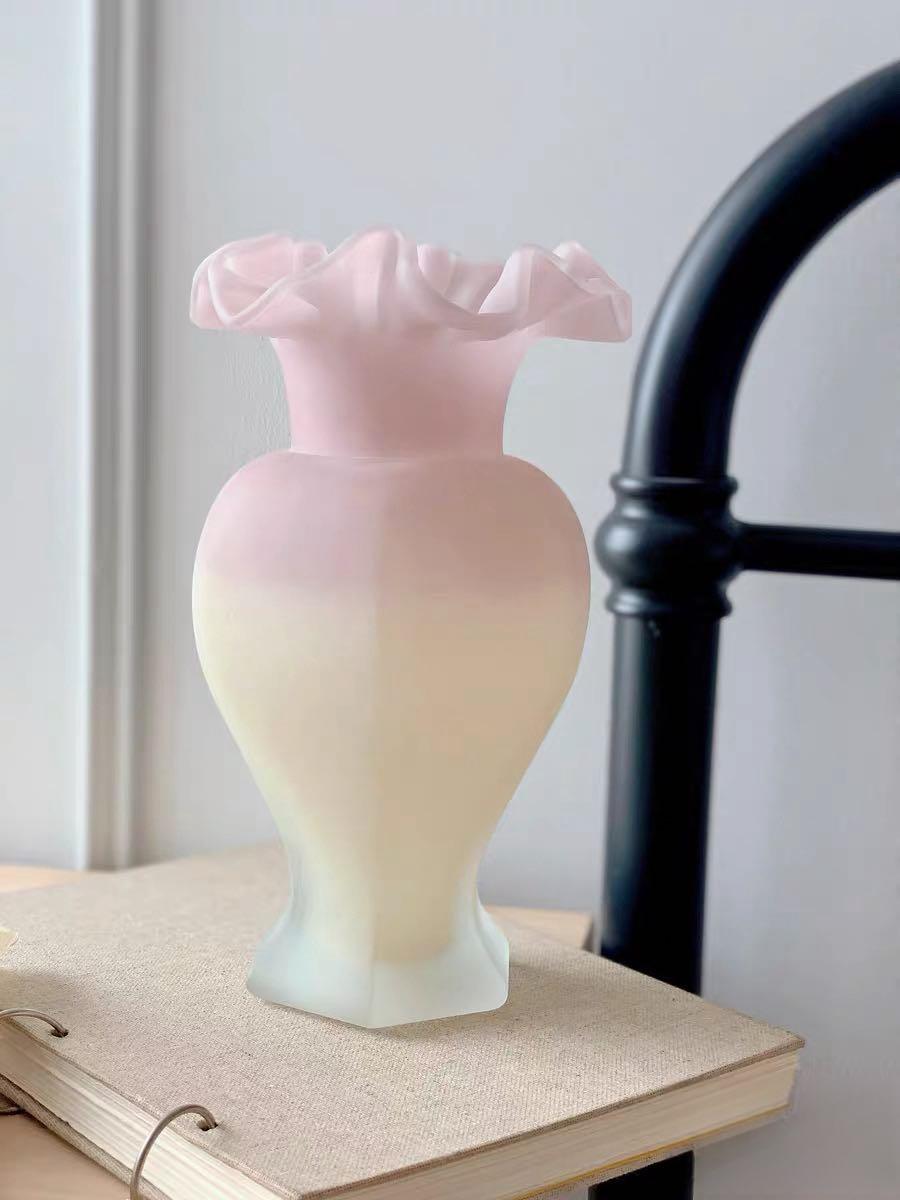 Vintage French Style Dopamine Fenton Glass Vase - PRHOMZ