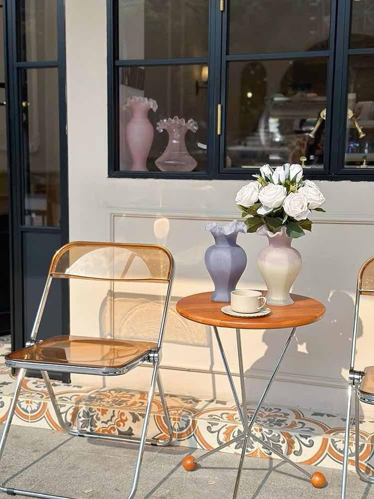 Vintage French Style Dopamine Fenton Glass Vase - PRHOMZ