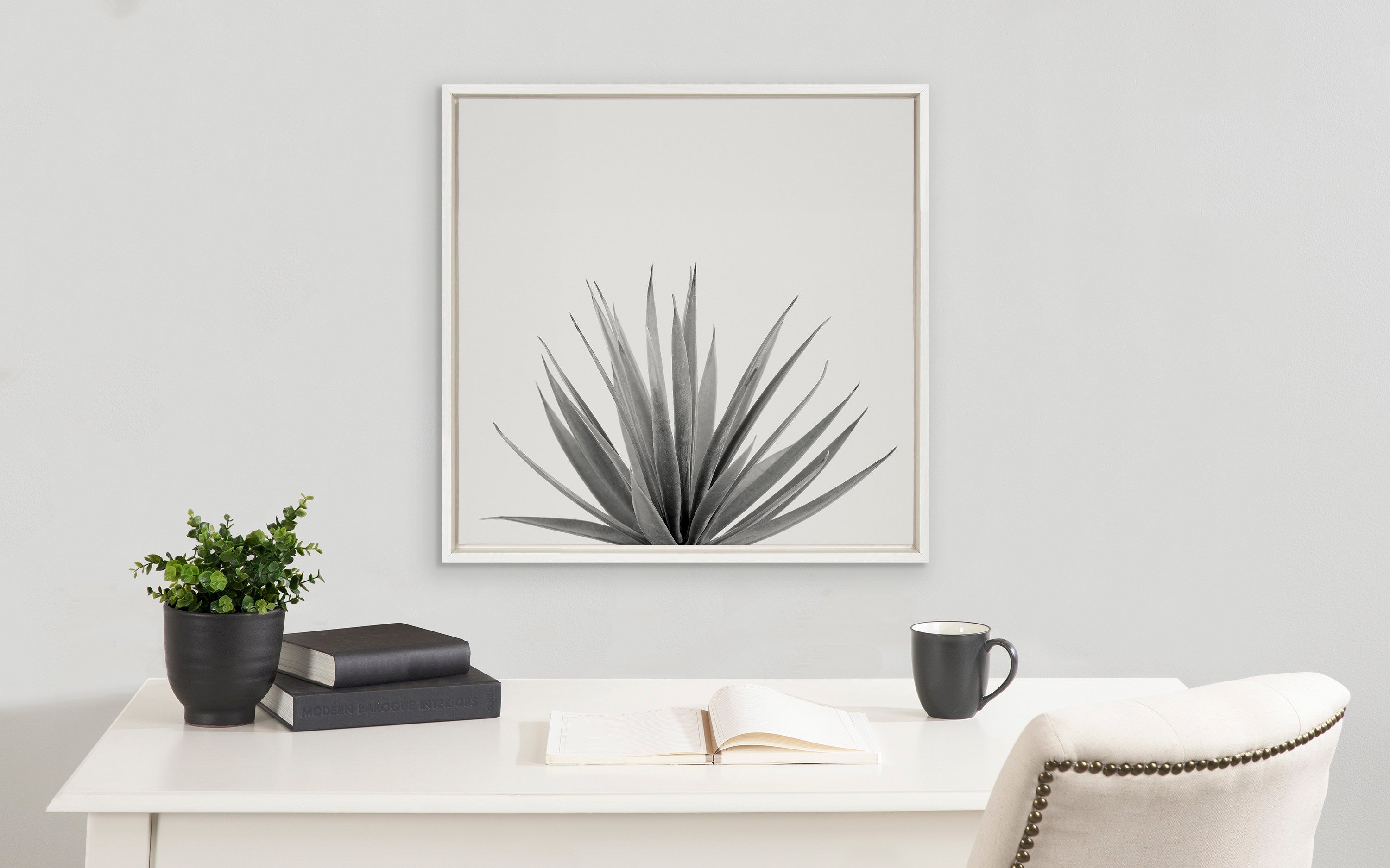 Sylvie Haze Agave Succulent Framed Canvas by The Creative Bunch Studio