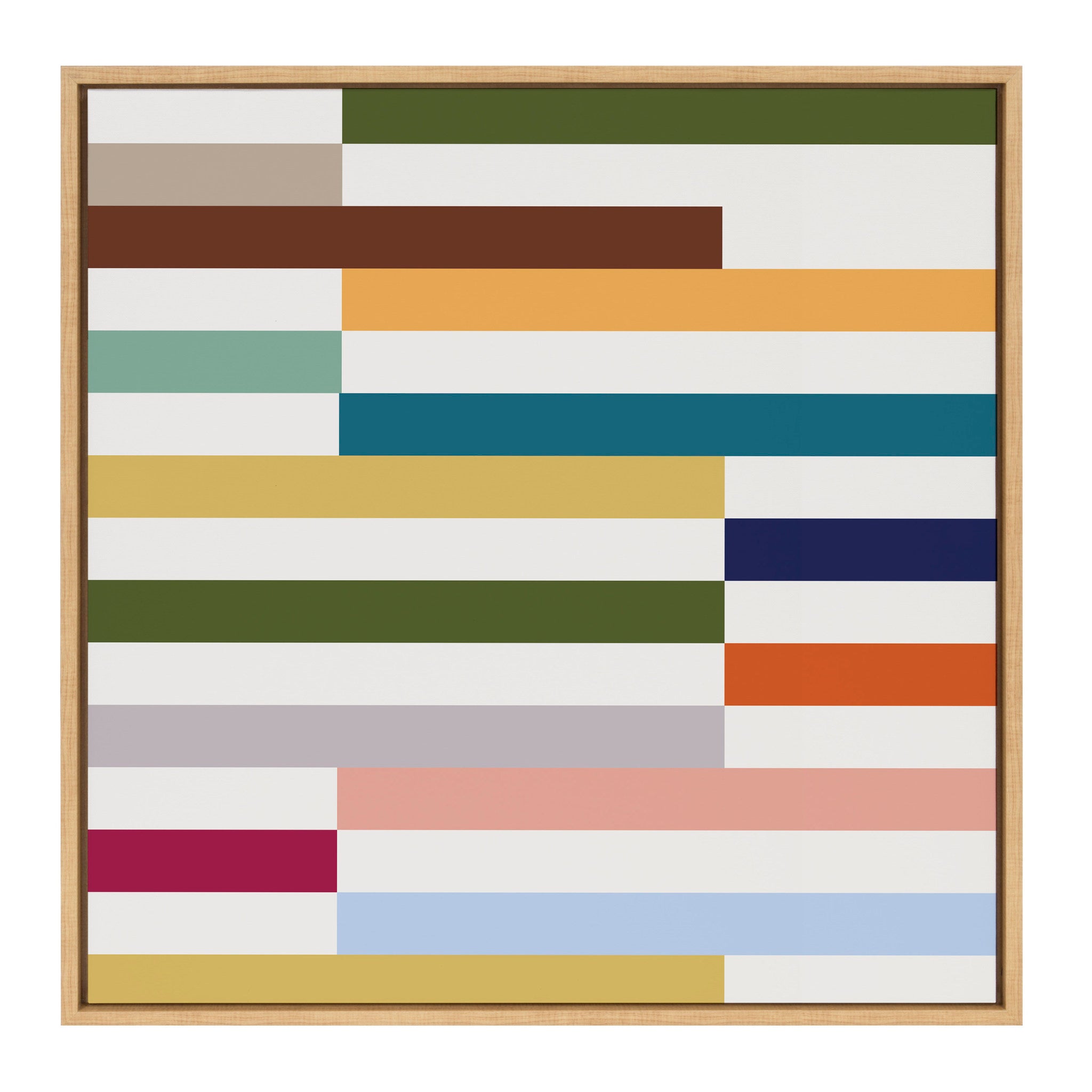Sylvie Modern Color Block Stacks I Framed Canvas by The Creative Bunch Studio