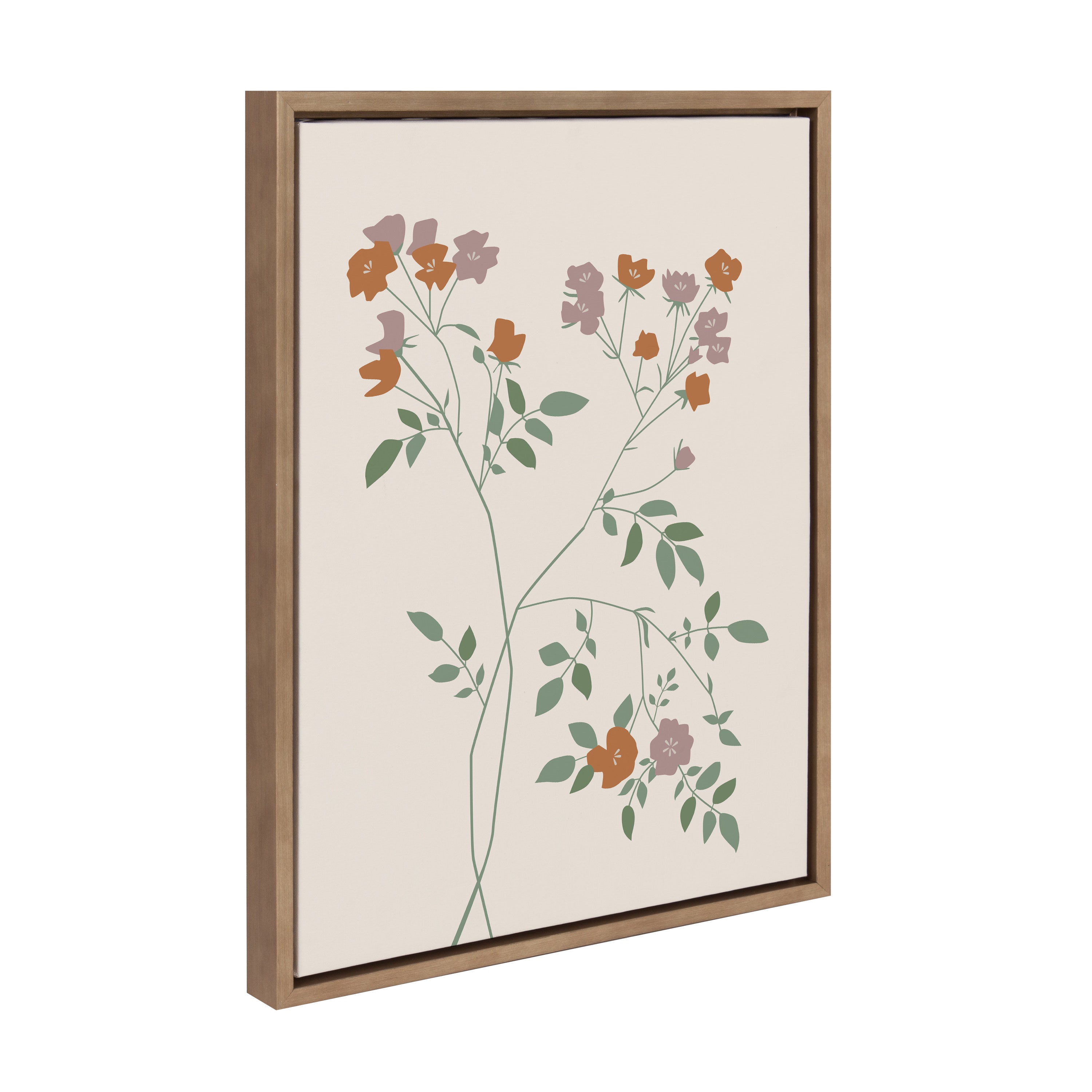 Sylvie Delicate Illustrated Red and Purple Wildflowers Framed Canvas by The Creative Bunch Studio