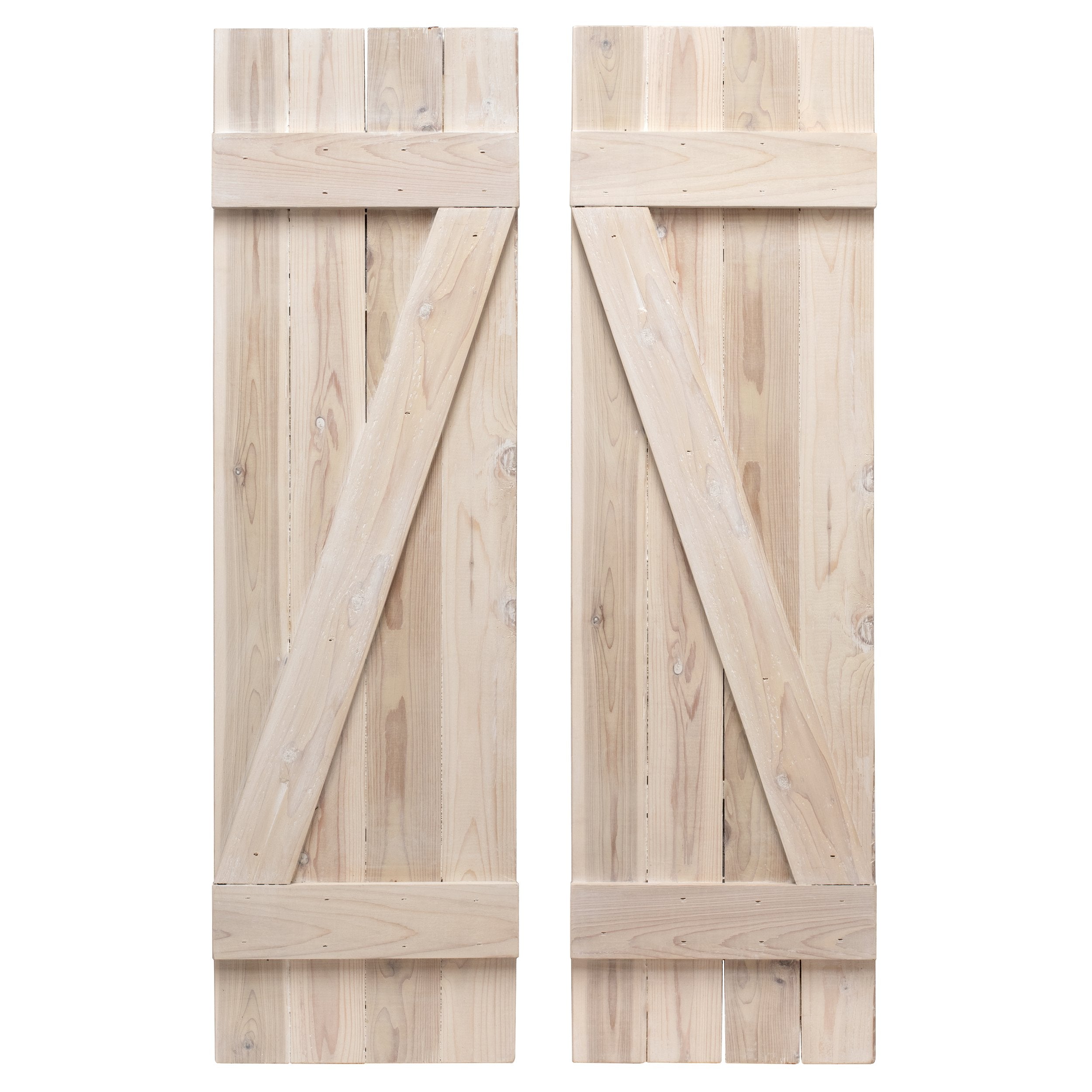 Z-Bar Exterior Wood Shutters - Cedar - Set of 2