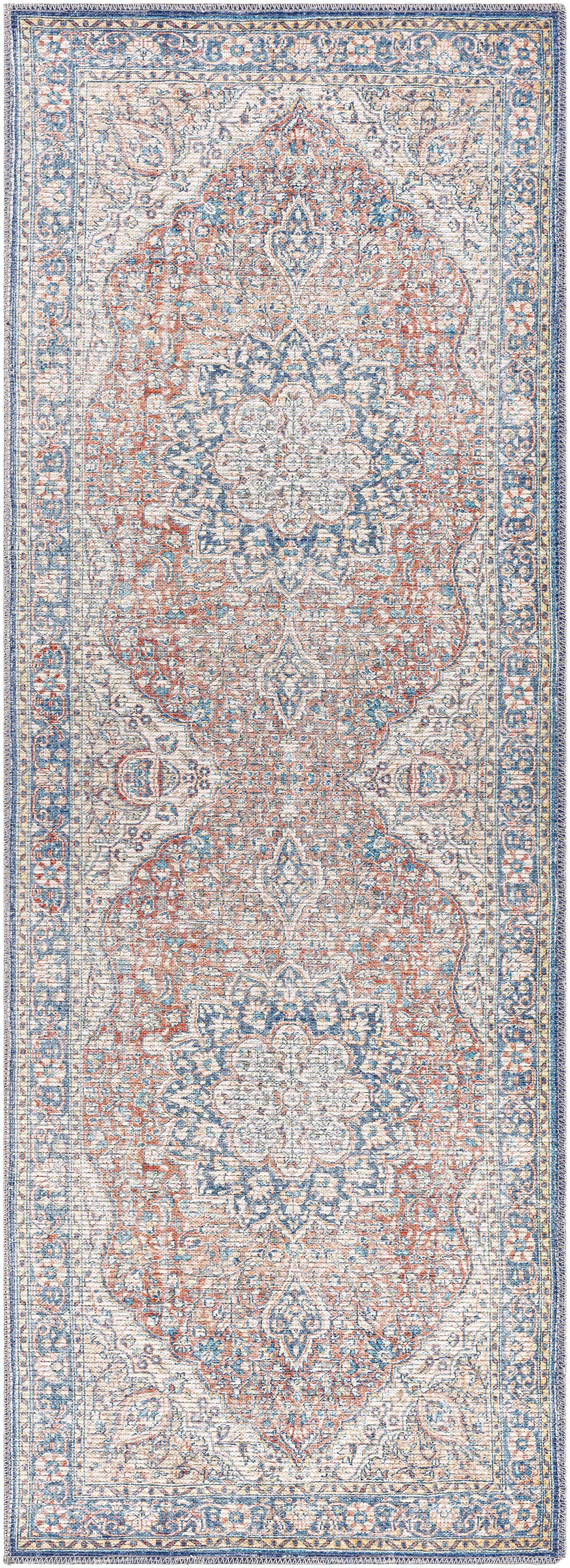 Wacousta Red&Blue Washable Rug - Clearance - PRHOMZ