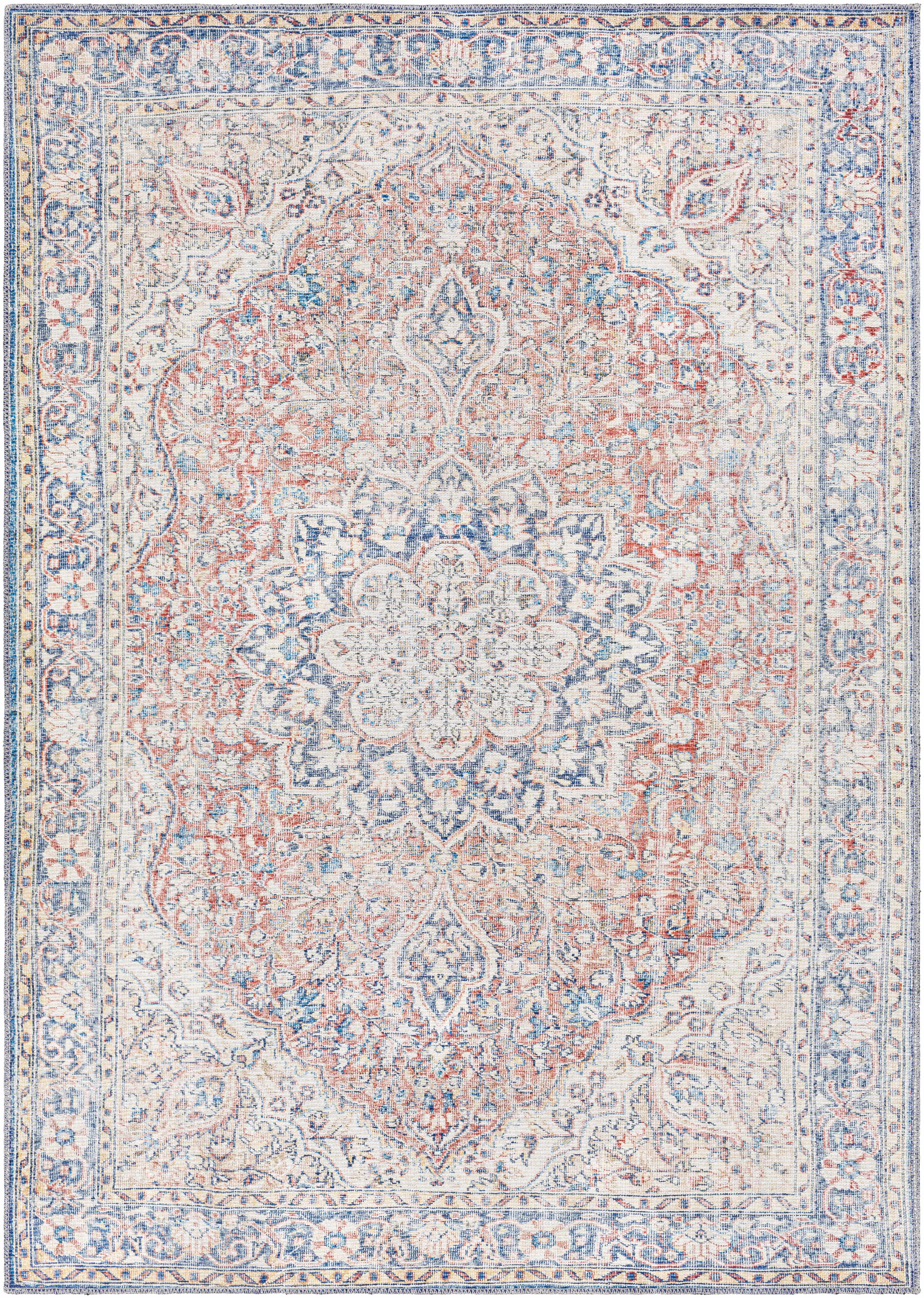 Wacousta Red&Blue Washable Rug - Clearance - PRHOMZ