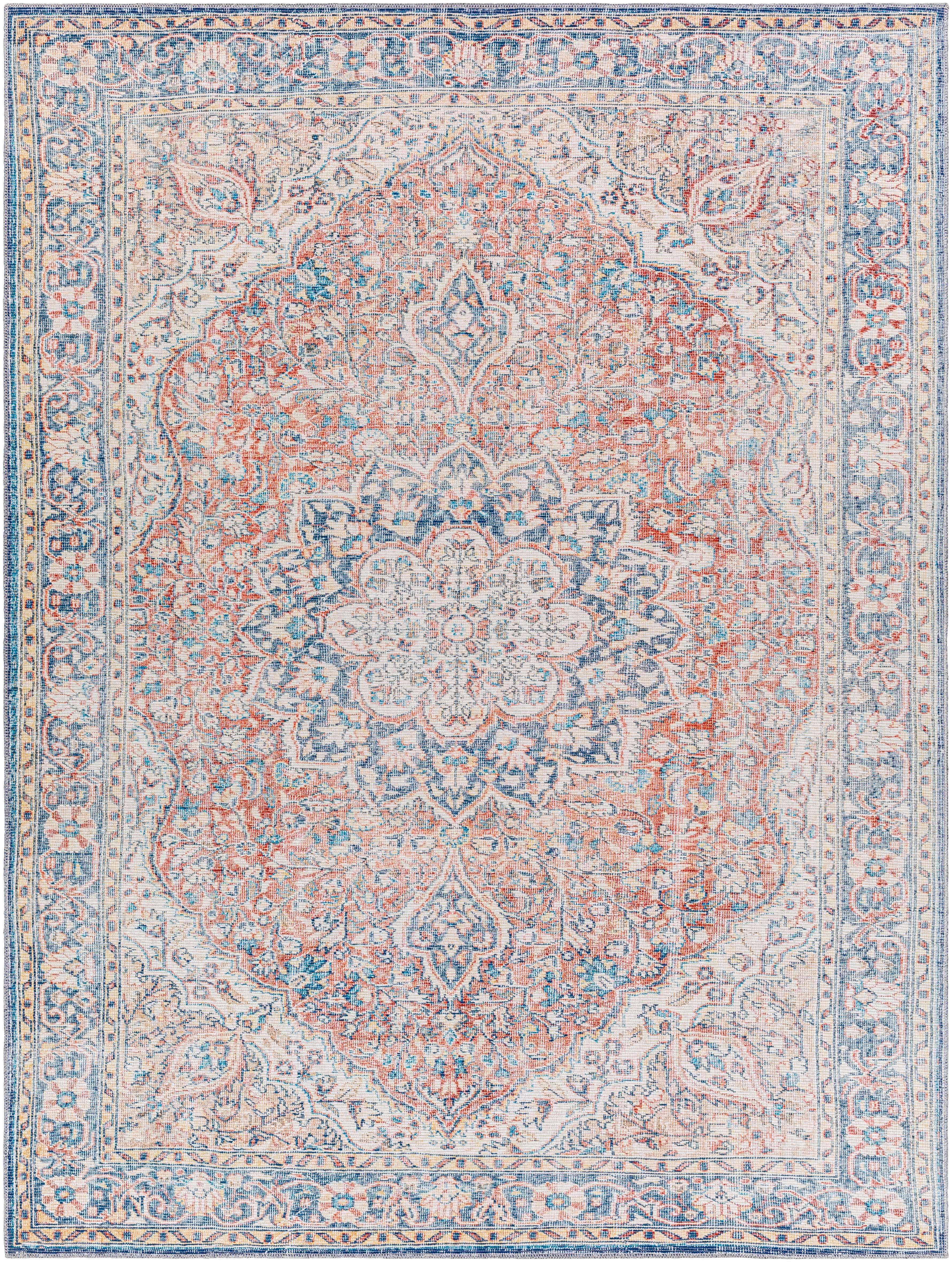 Wacousta Red&Blue Washable Rug - Clearance - PRHOMZ