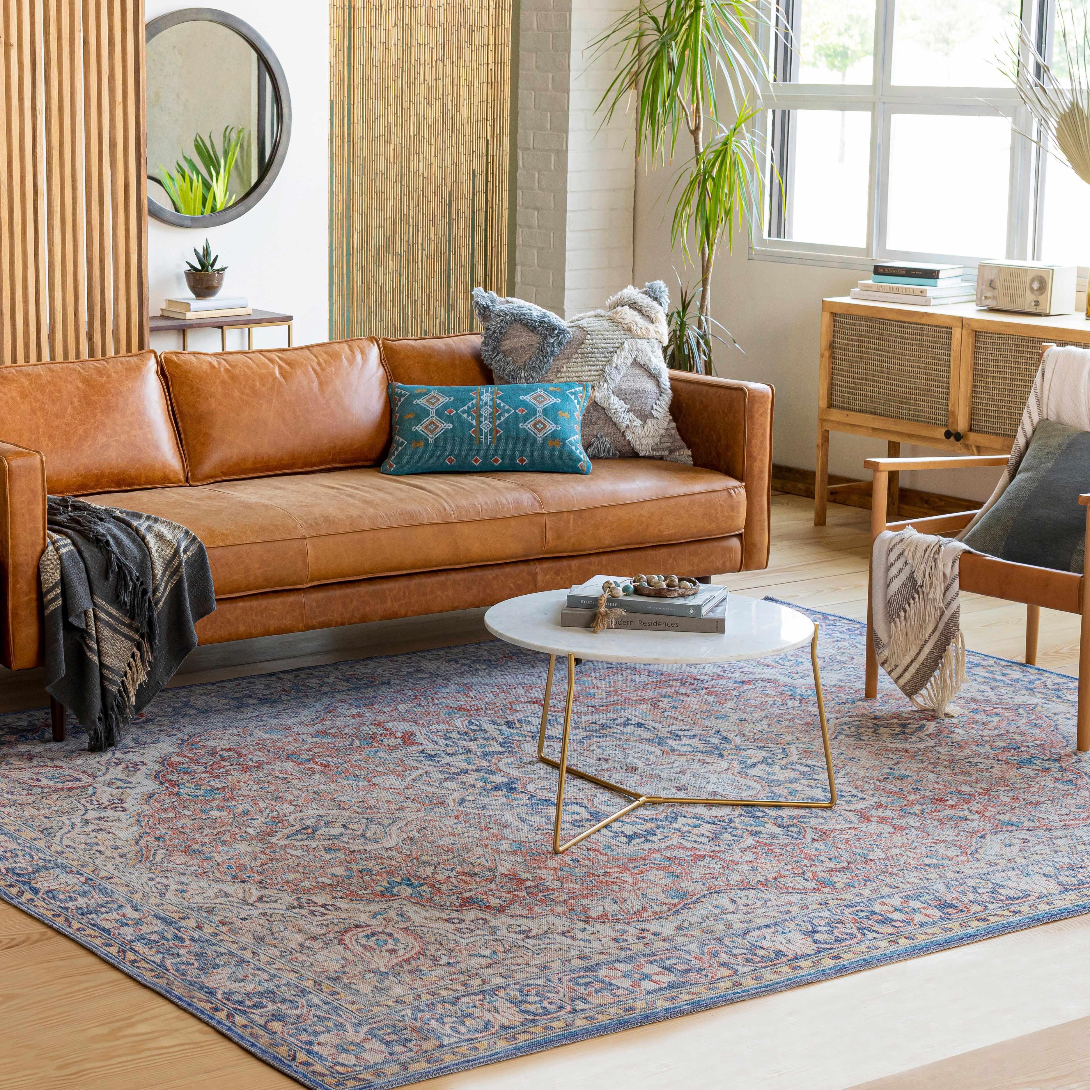 Wacousta Red&Blue Washable Rug - Clearance - PRHOMZ