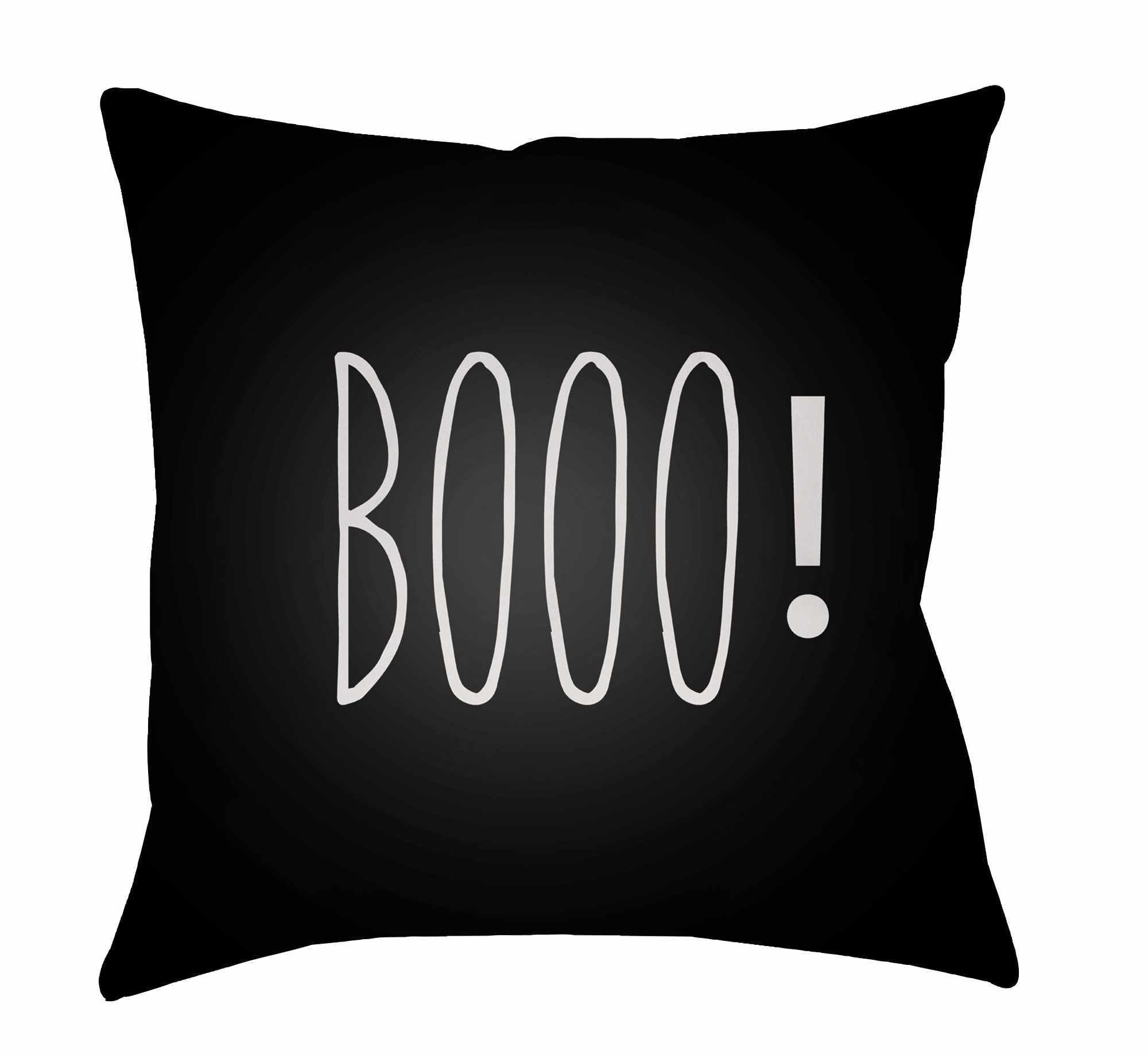 Booo Printed Black Pillow-0