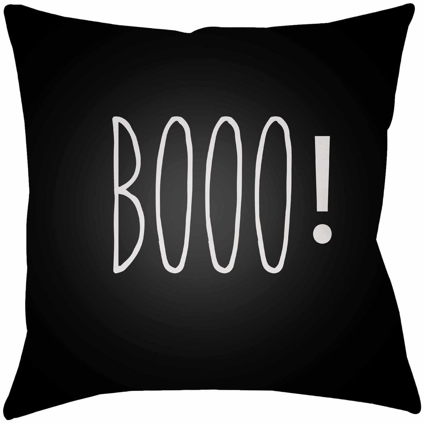 Booo Printed Black Pillow-1