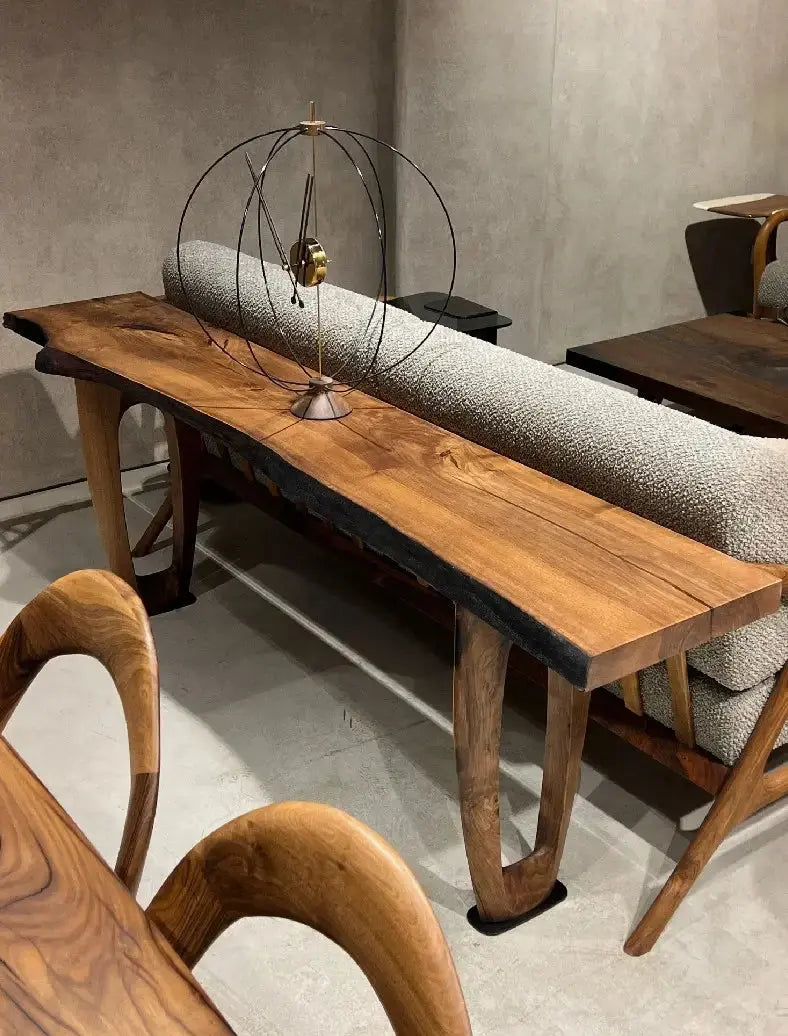 Rustic Console And Sofa Table Made Of Walnut