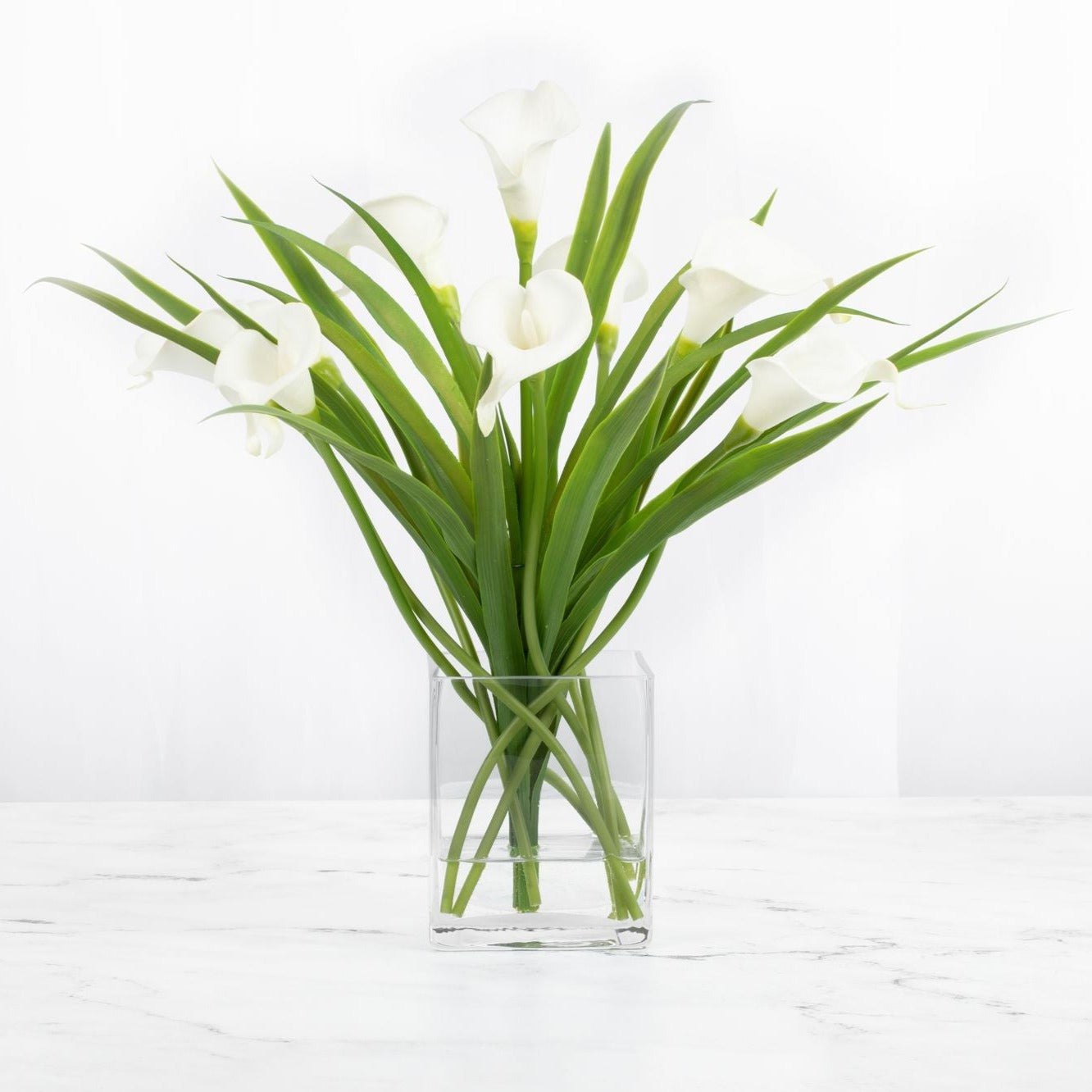 Silk Flower Arrangement White Calla Lilies-0