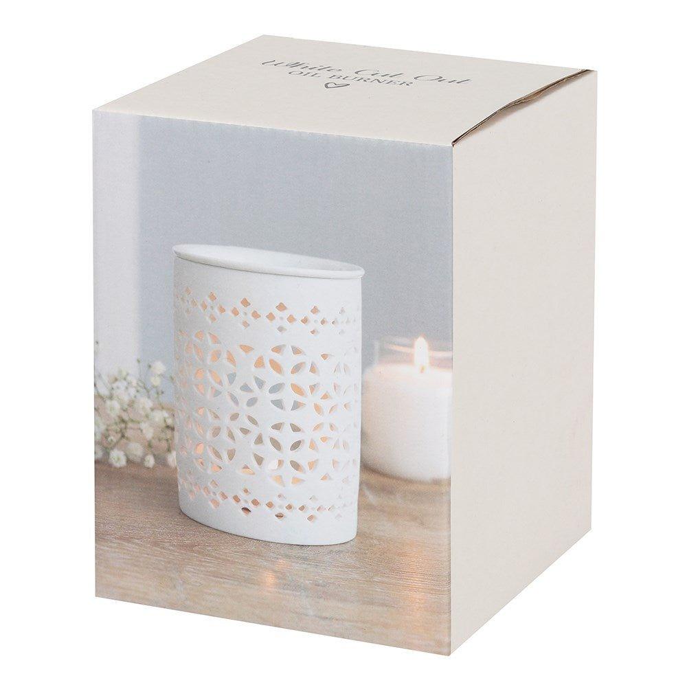 WHITE MATTE CUT OUT OIL / WAX MELT TEALIGHT BURNER - PRHOMZ