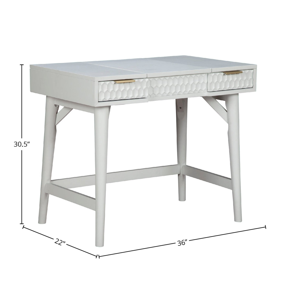 White Pearl Bedroom Vanity Desk