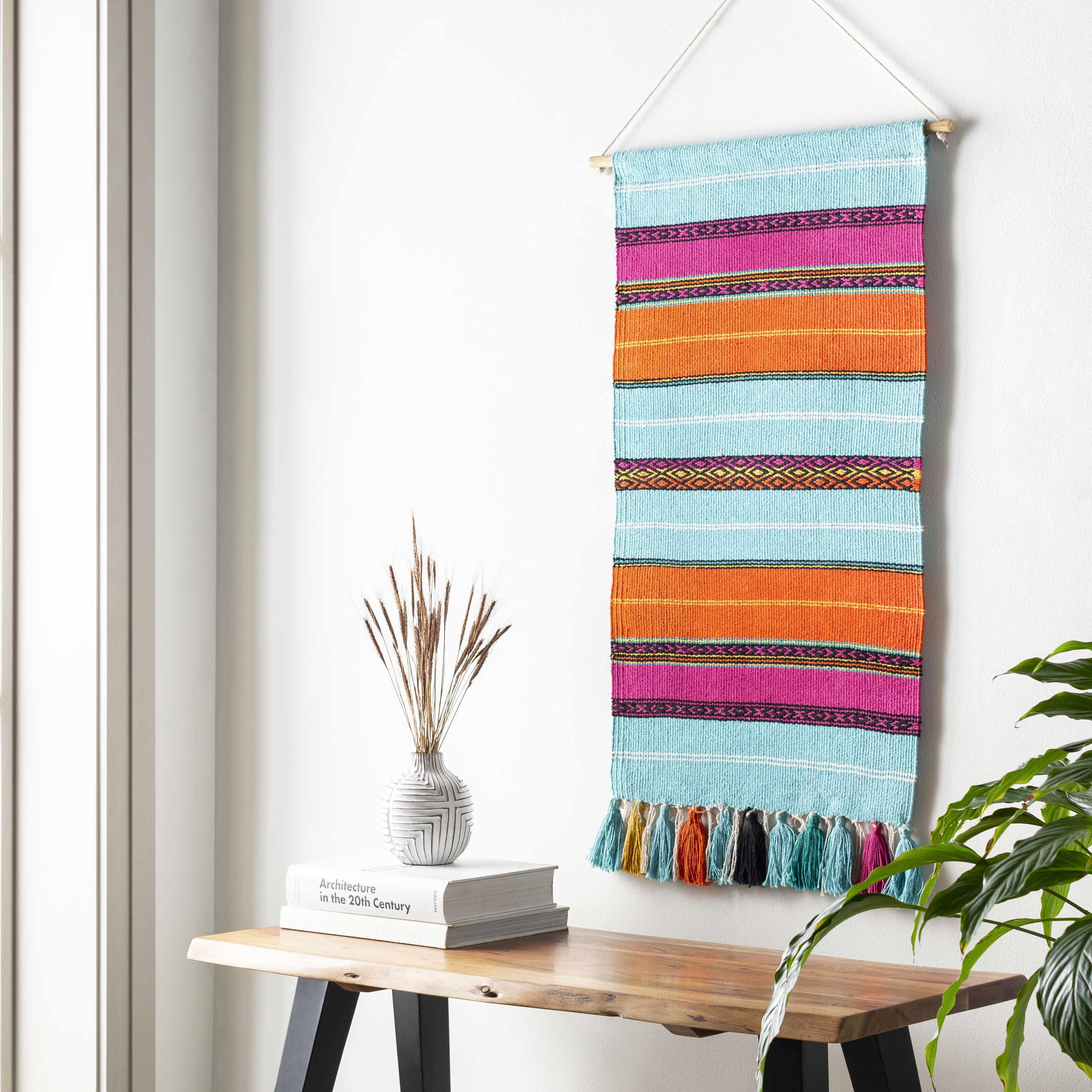 Wiri Multicolor Striped Tassel Wall Hanging - PRHOMZ