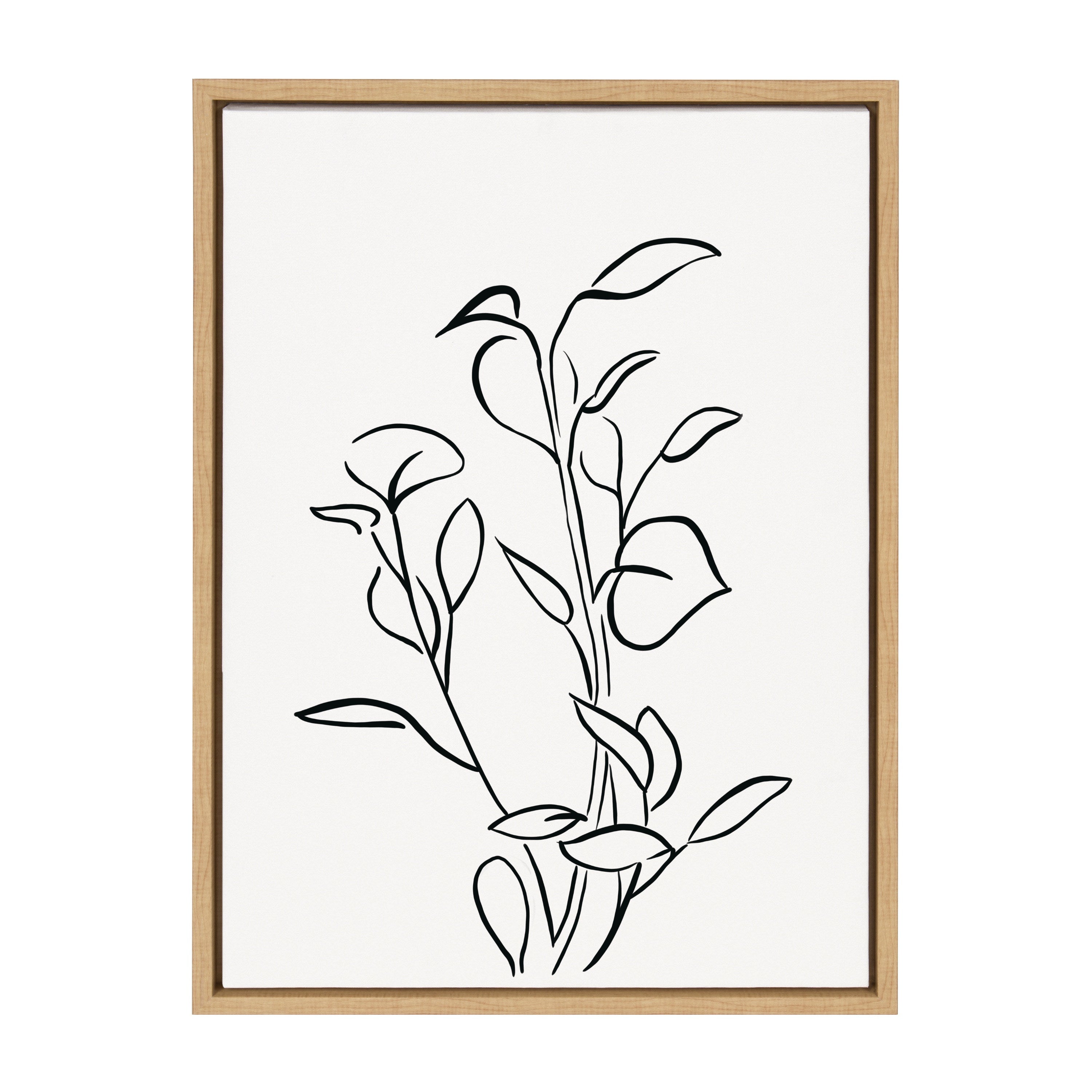 Sylvie Botanical Sketch Print No 2 Framed Canvas by The Creative Bunch Studio