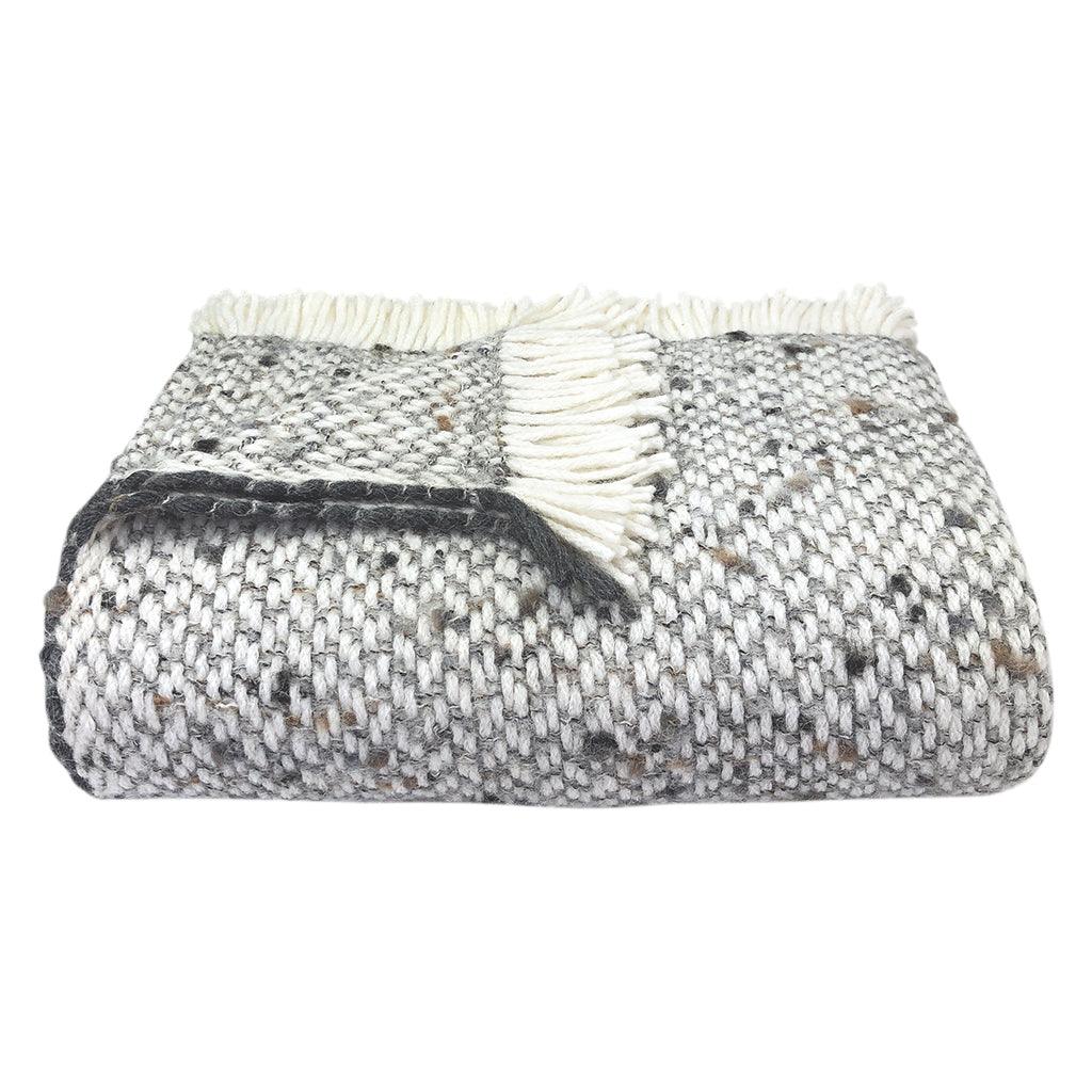 Chunky Gray Weave Alpaca Throw - PRHOMZ