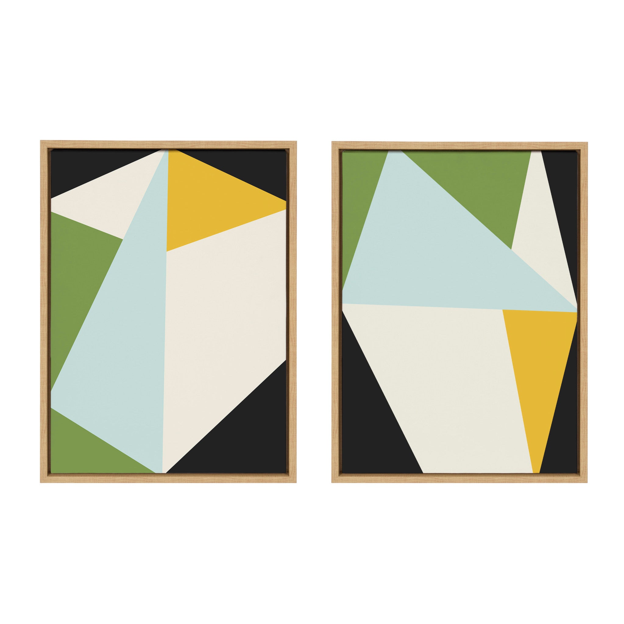 Sylvie Bold Graphic 1 and 2 Framed Canvas by The Creative Bunch Studio