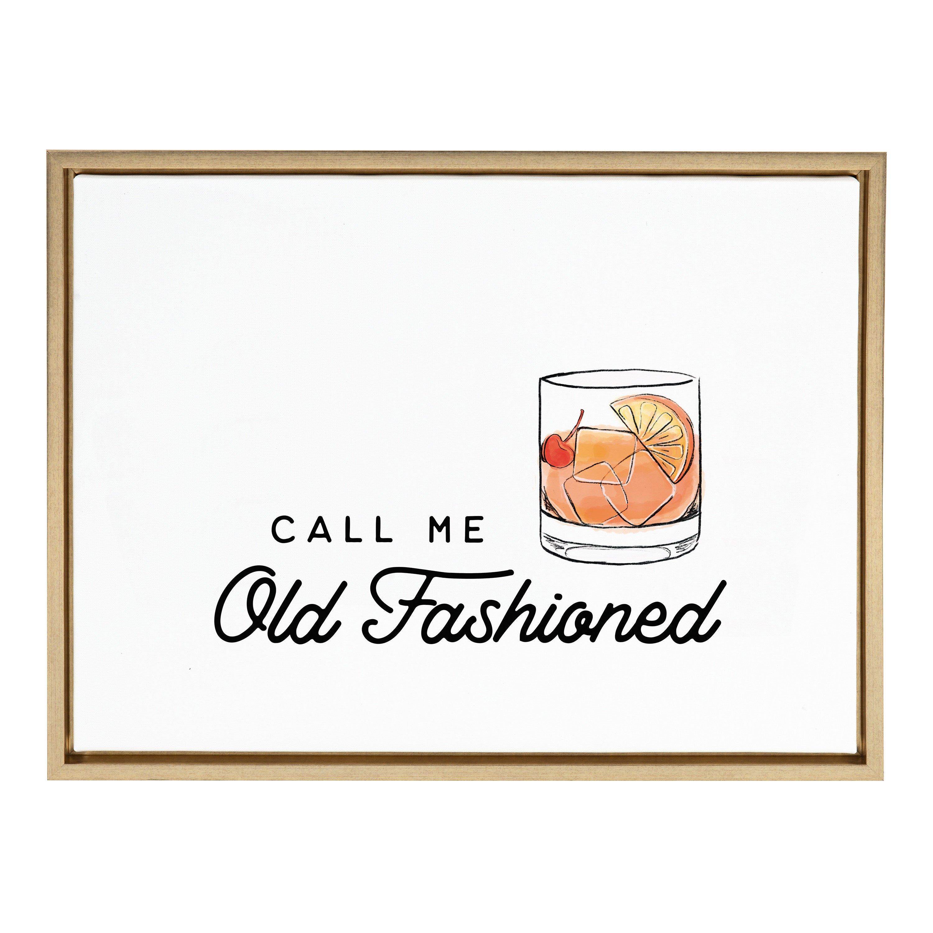 Sylvie Call Me Old Fashioned Framed Canvas by The Creative Bunch Studio