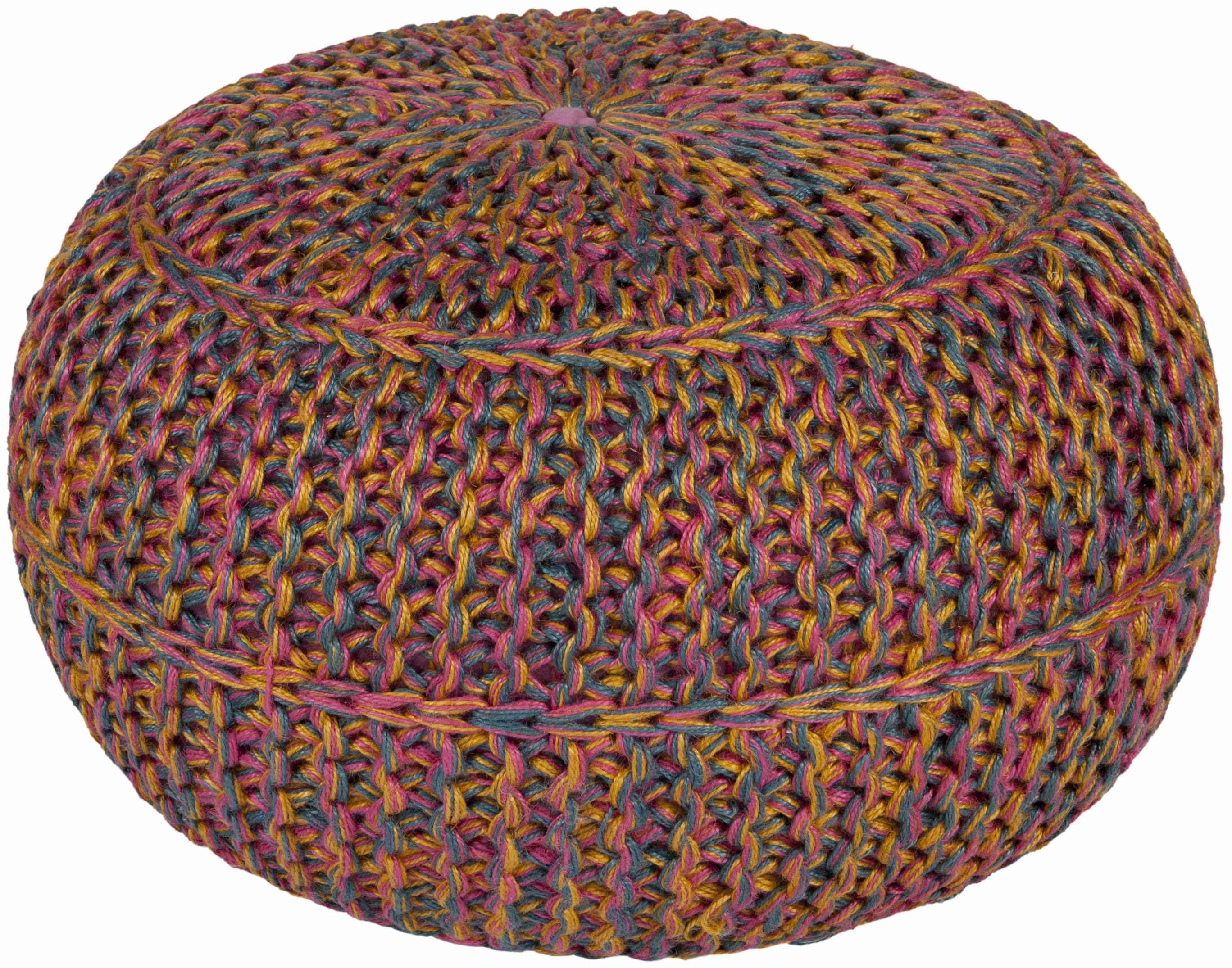 Penamacor Colorful Jute Pouf-0