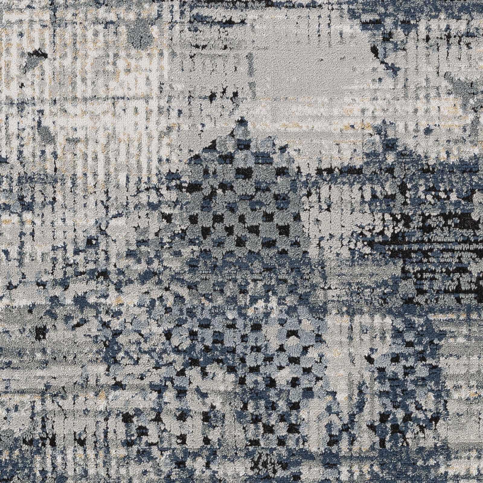 Waterboro Navy&Gray Abstract Area Rug - PRHOMZ