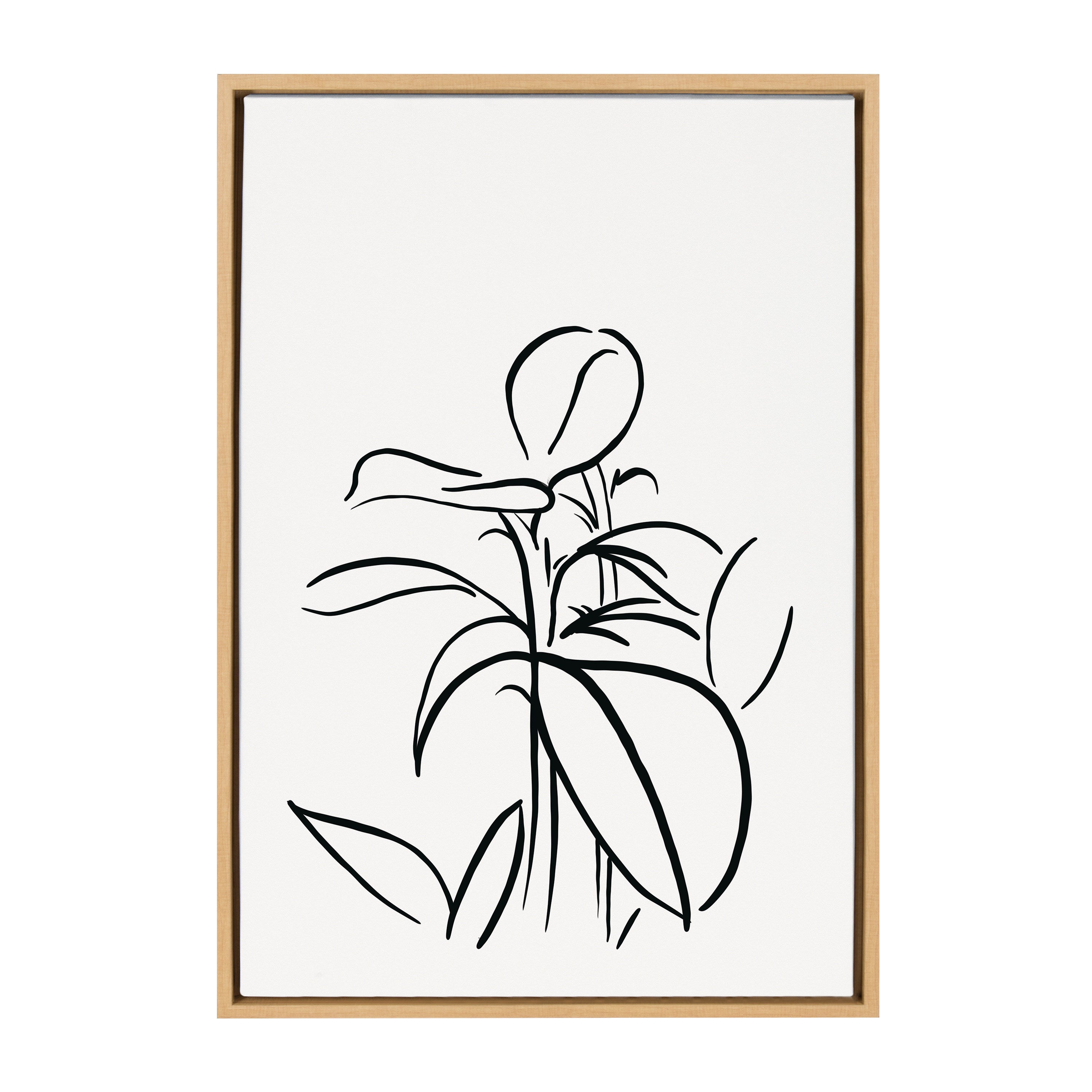 Sylvie Botanical Sketch Print No 1 Framed Canvas by The Creative Bunch Studio