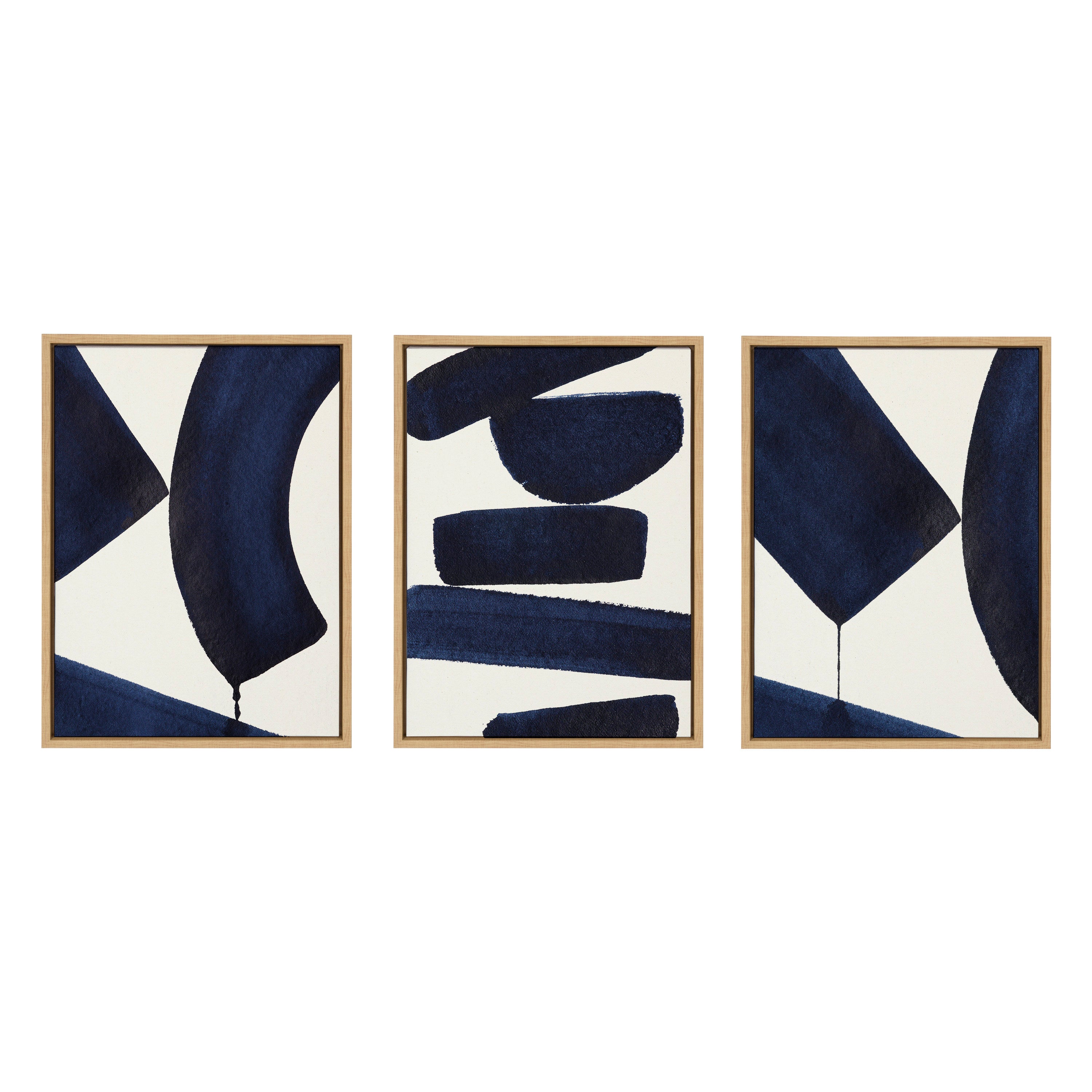 Sylvie Japandi 3, Japandi 26 and Japandi 4 Framed Canvas Set by Rocket Jack