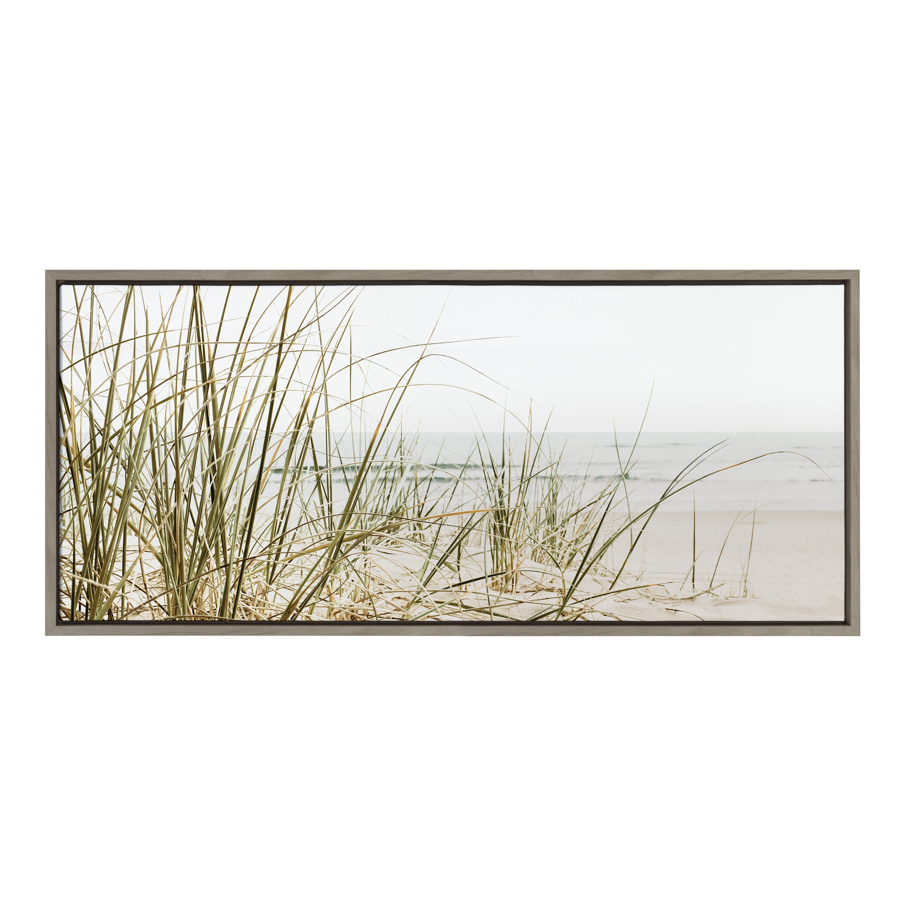 Sylvie Calming Beach Grass Framed Canvas by The Creative Bunch Studio