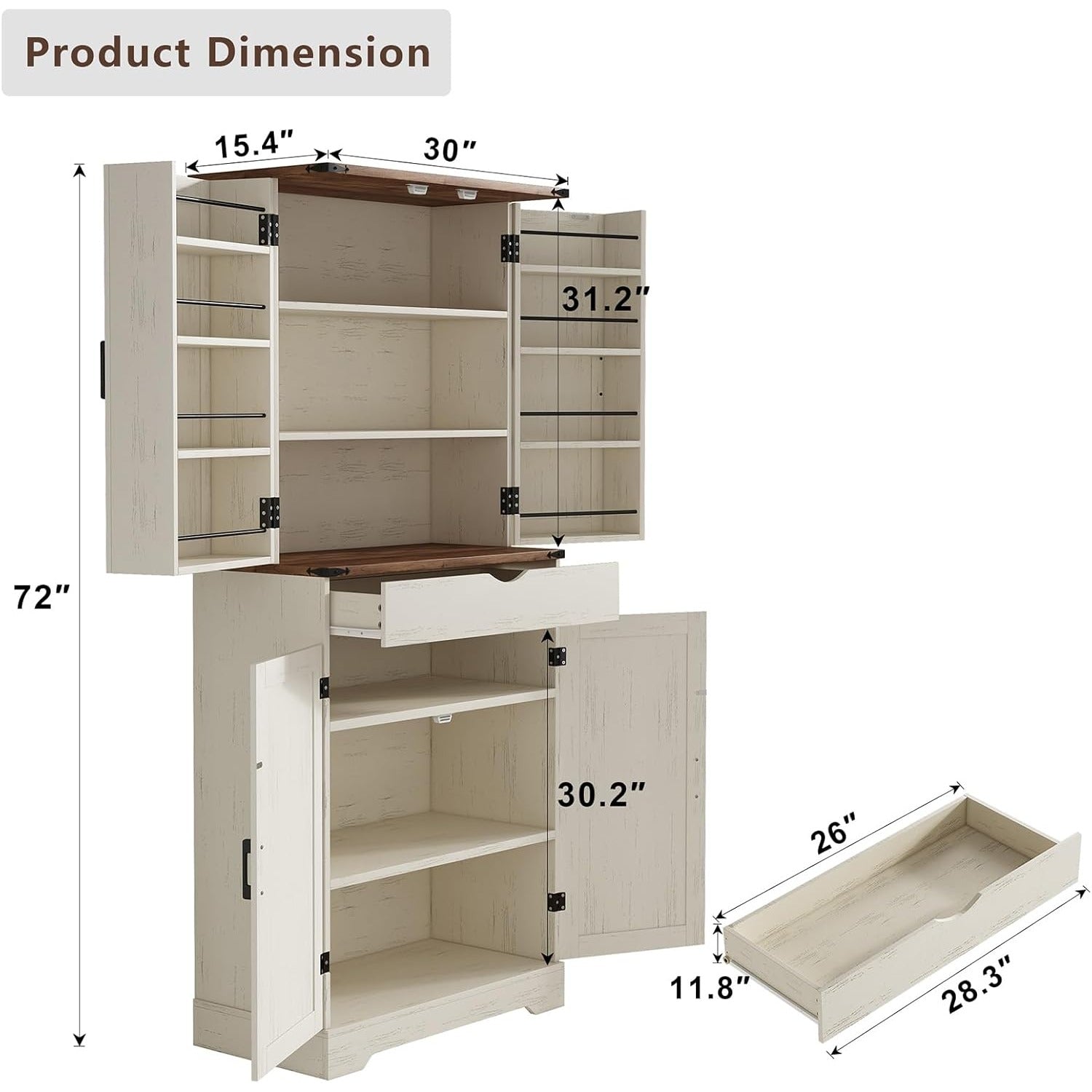 Yanosaku SC001 72'' Tall Kitchen Storage Pantry Cabinet-1