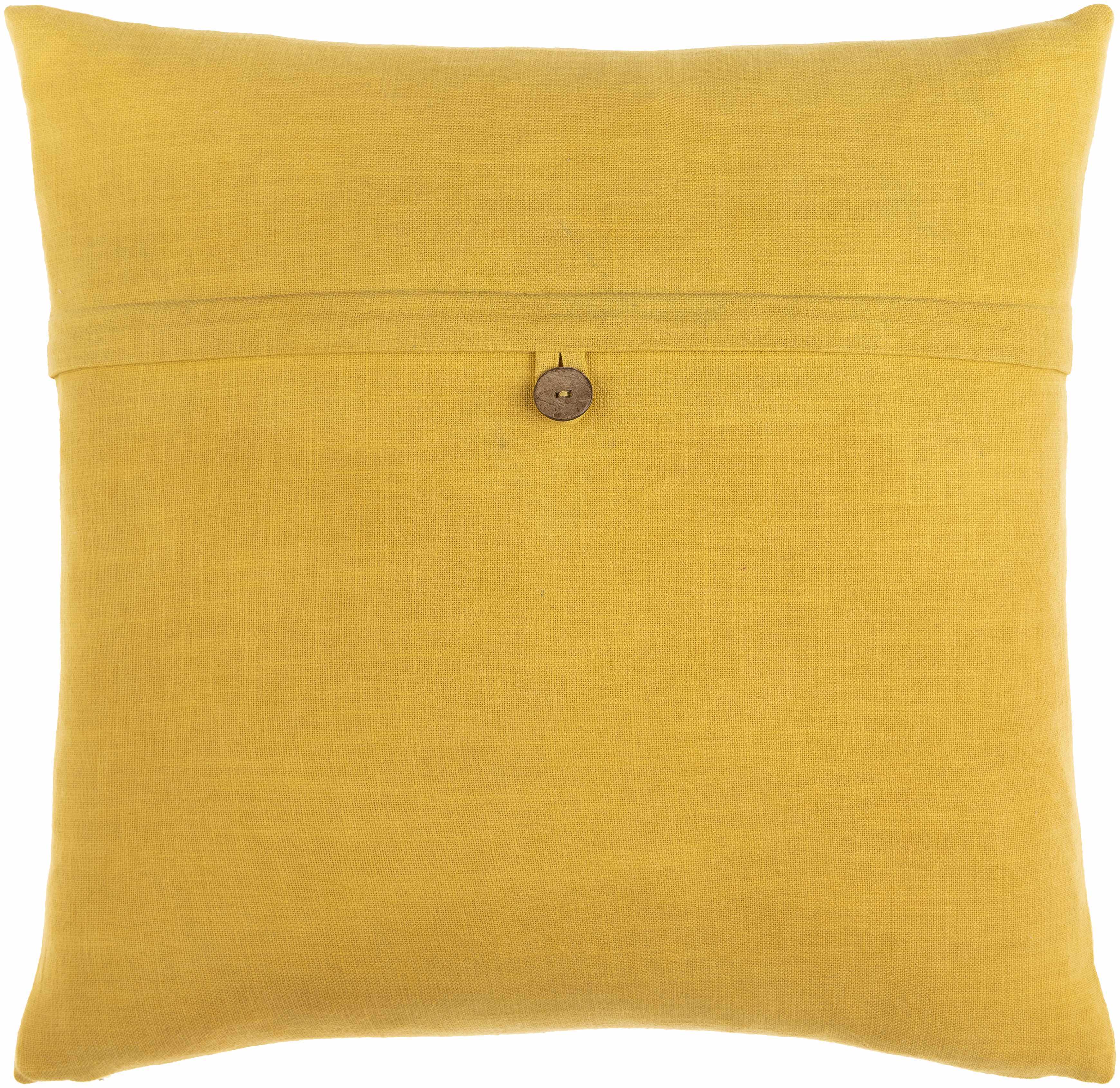 Yedisu Mustard Yellow Button Throw Pillow - Clearance-0