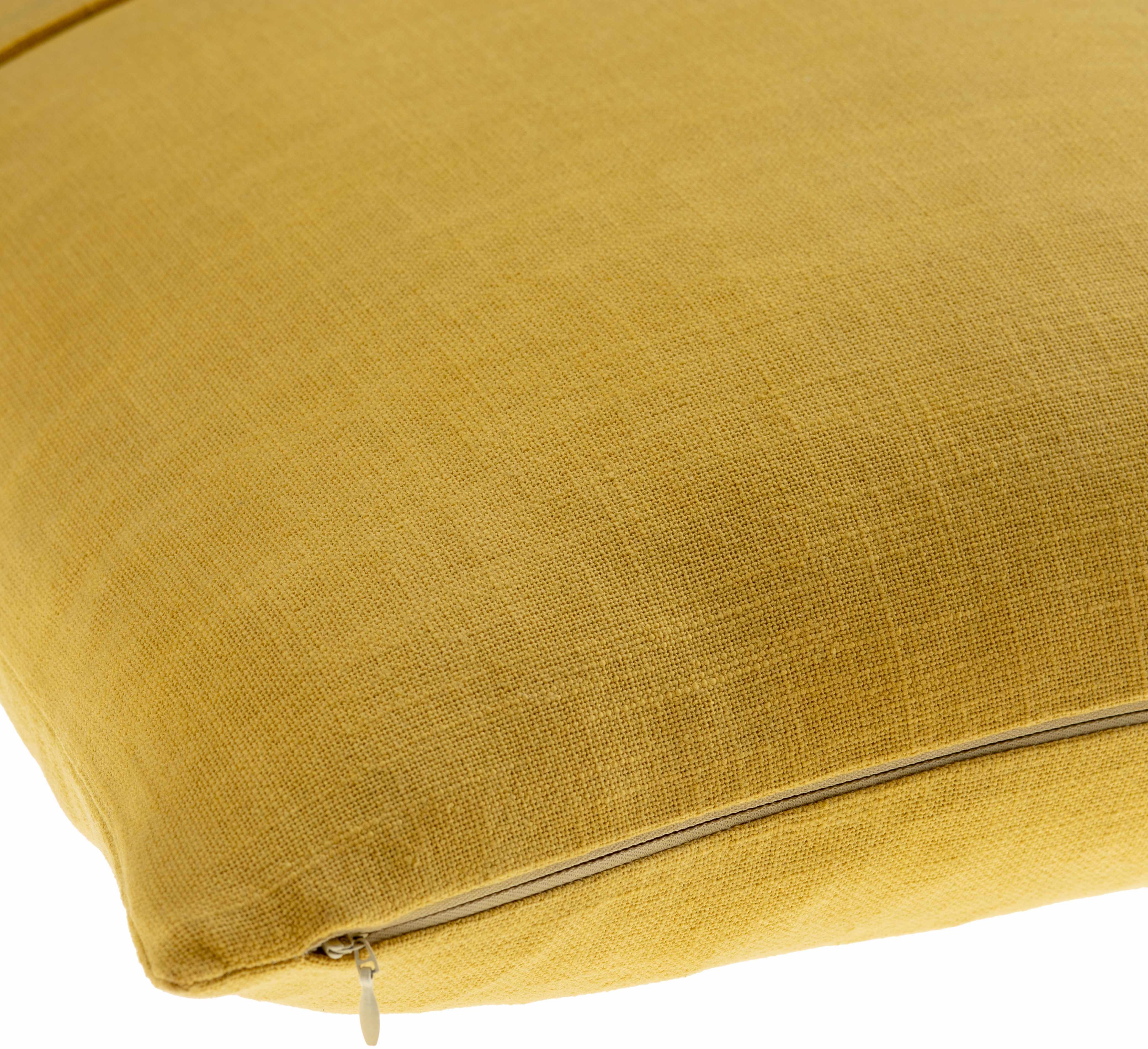 Yedisu Mustard Yellow Button Throw Pillow - Clearance-1