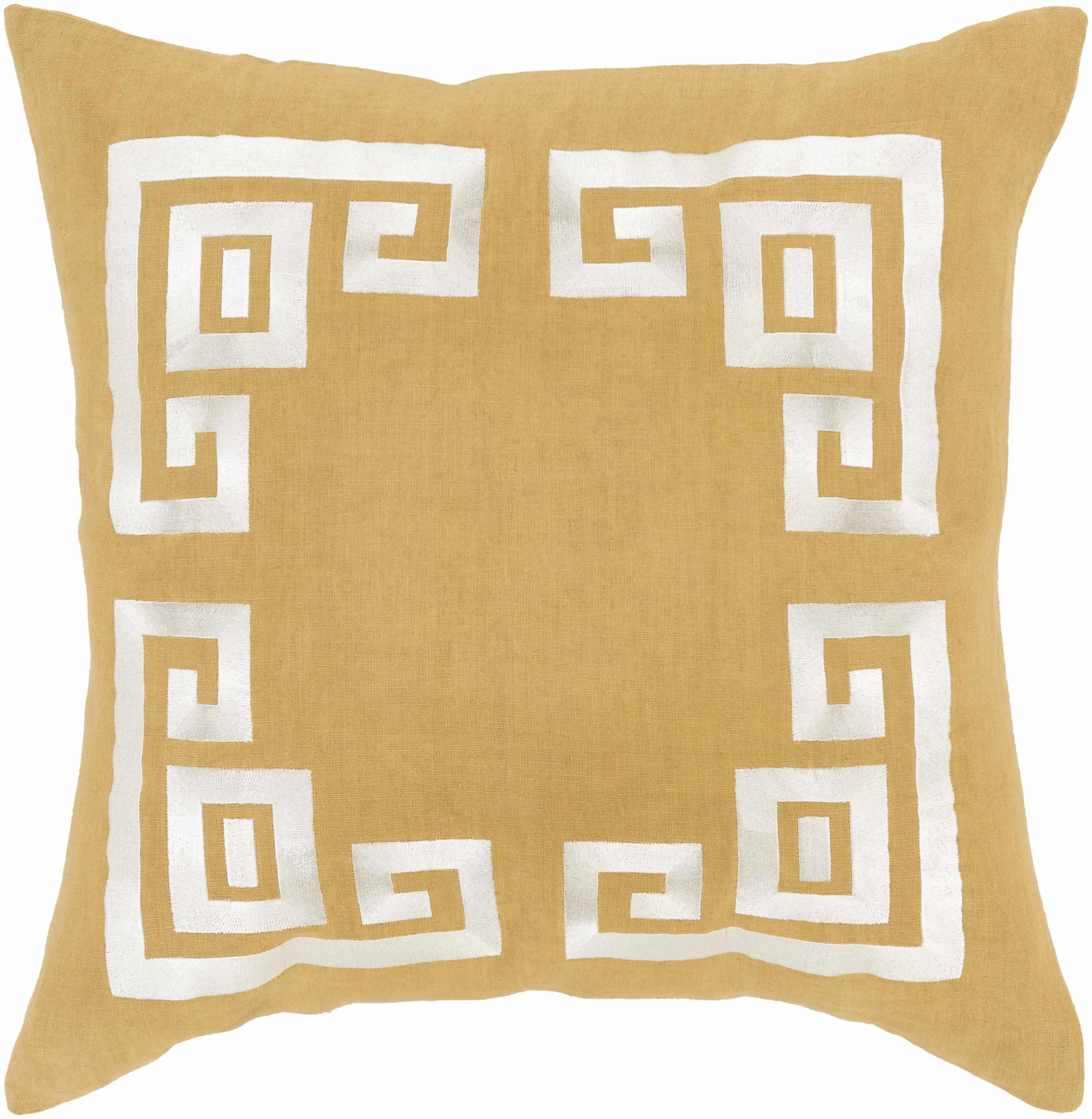 Yeppoon Mustard Greek Key Throw Pillow - Clearance - PRHOMZ