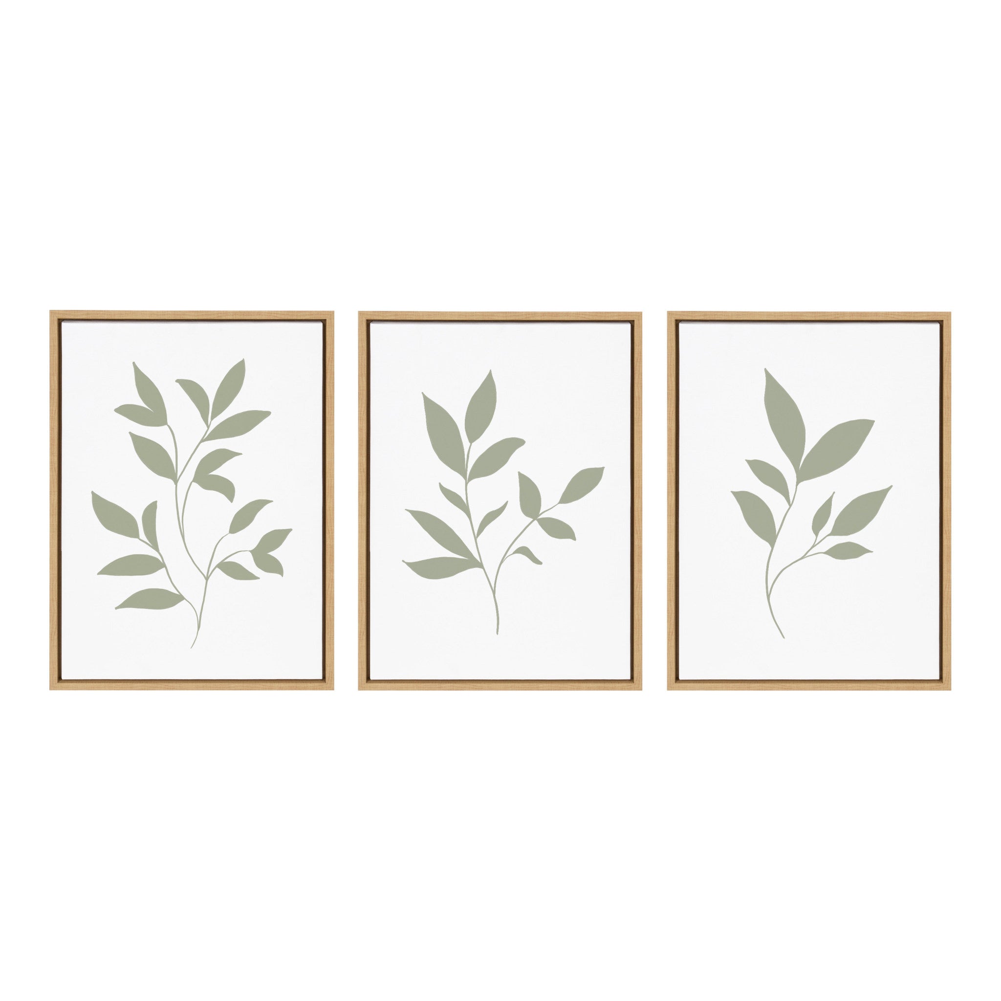 Sylvie Modern Sage Green Botanical Outdoor Nature Print 1, 2 and 3 Framed Canvas by The Creative Bunch Studio