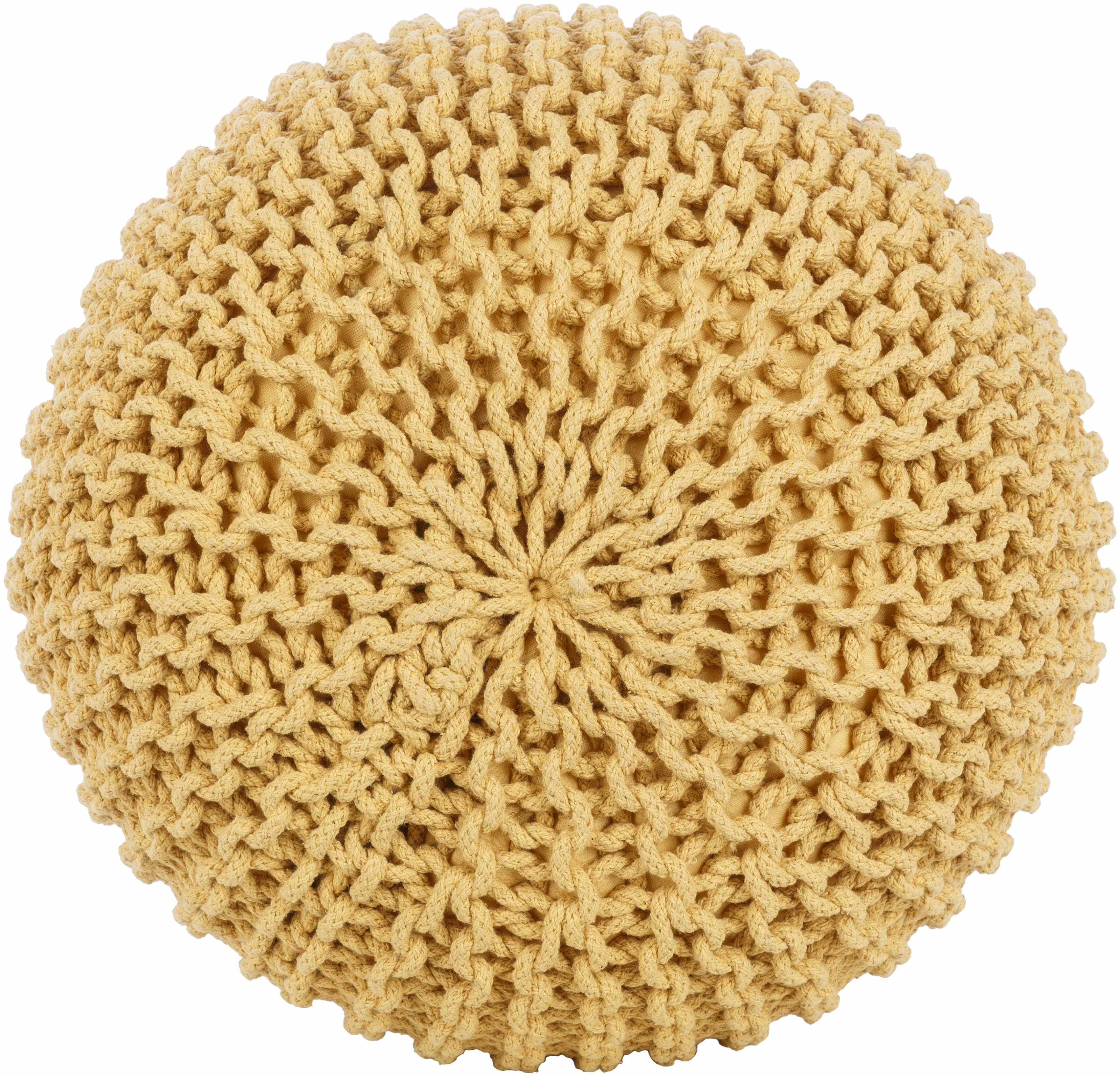 Yablanitsa Orange Knitted Pouf-1