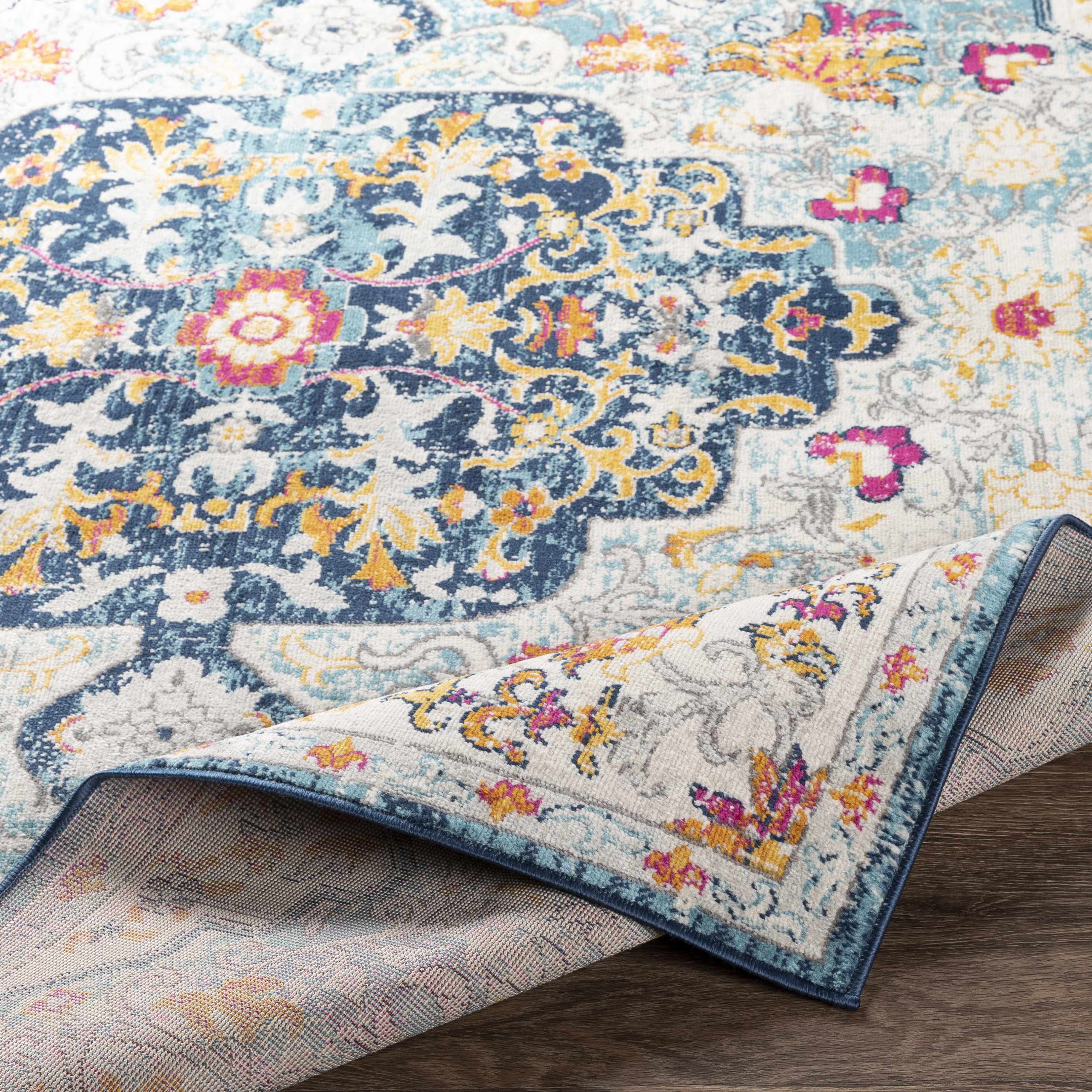 Zoar Blue Medallion Area Rug-4