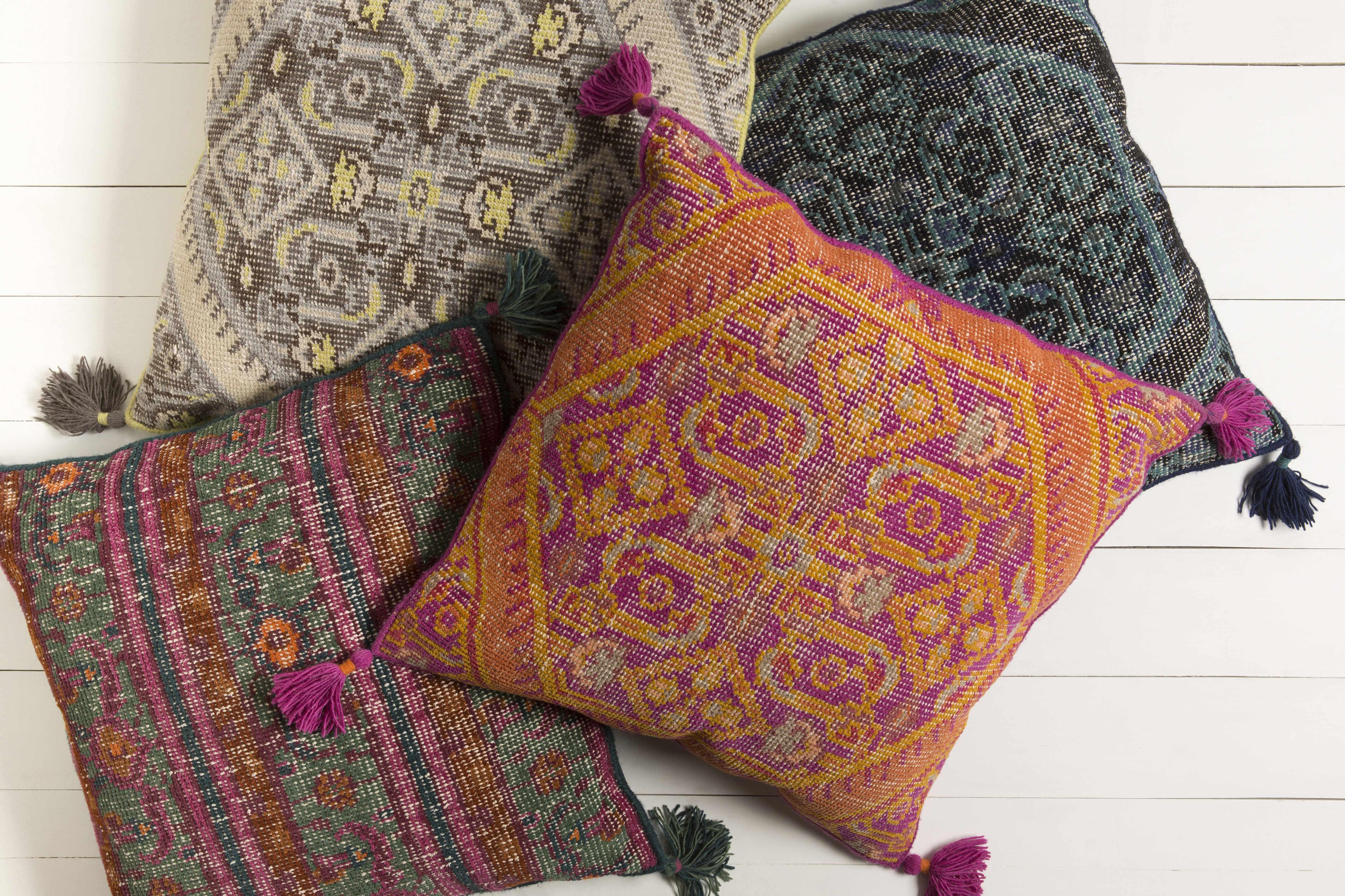 Longwarry Multicolor Tribal Tassel Floor Pillow - Clearance - PRHOMZ