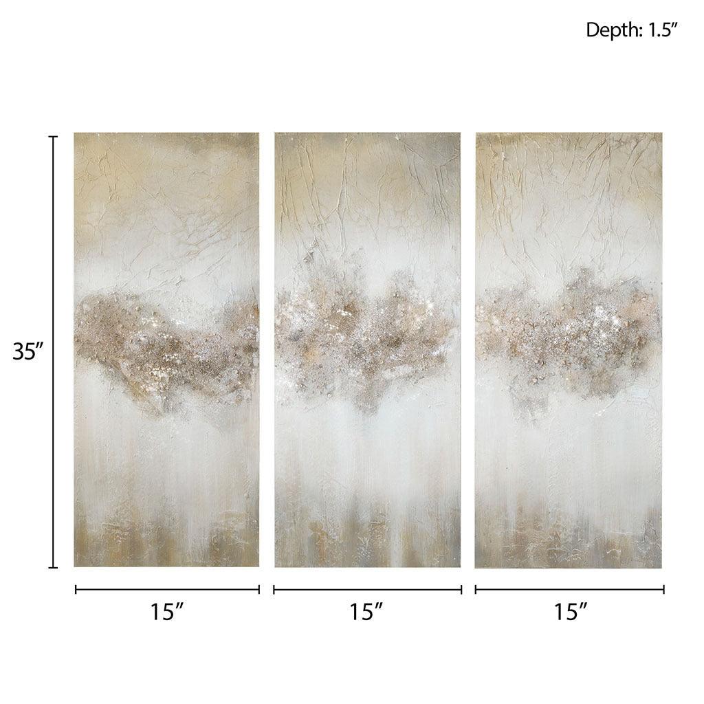 Heavily Embellished 3-piece Canvas Wall Art Set - PRHOMZ