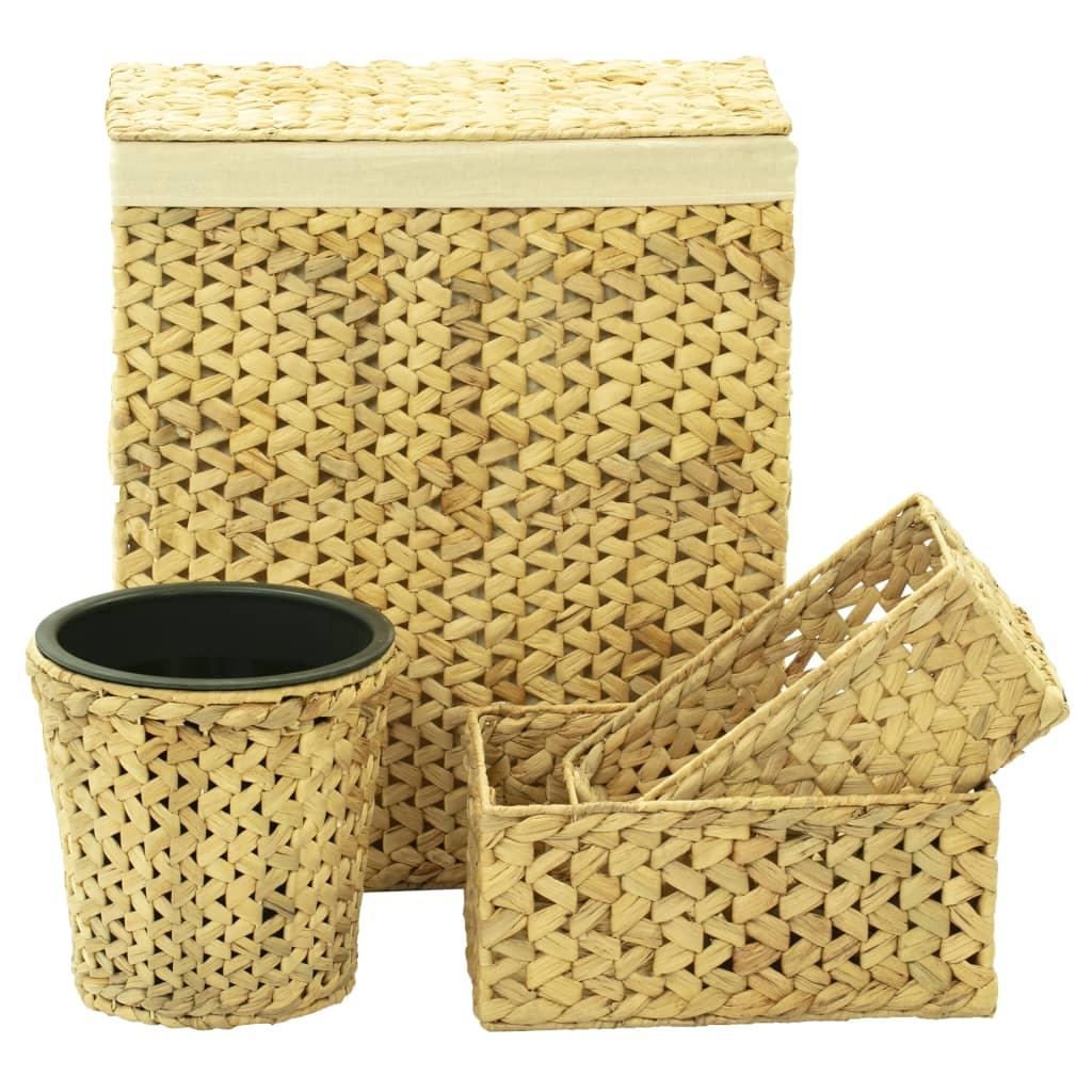 4-Piece Bathroom Set: Laundry Basket, Bins & Trash Can - PRHOMZ