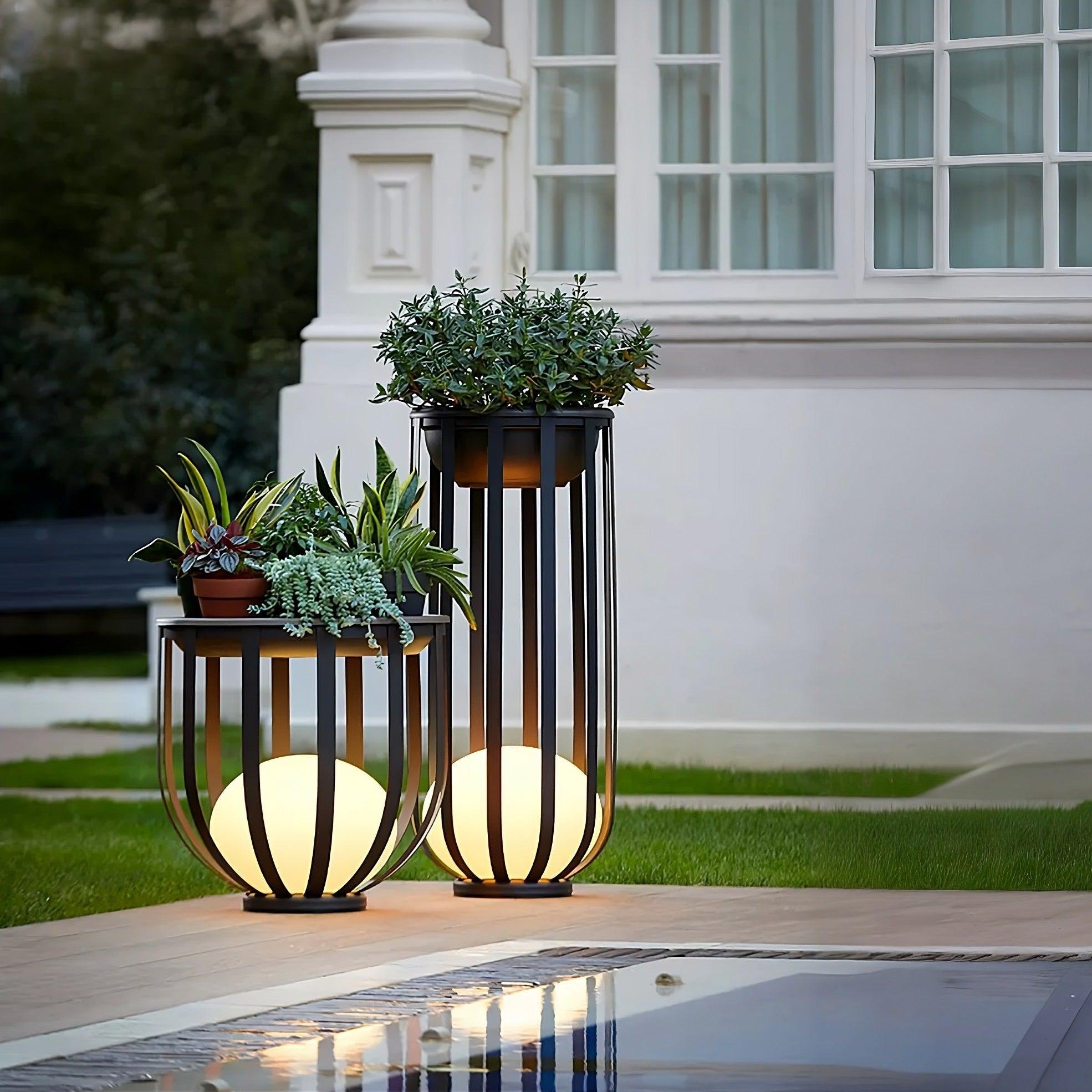 Outdoor Solar Power LED Plant Stand - PRHOMZ