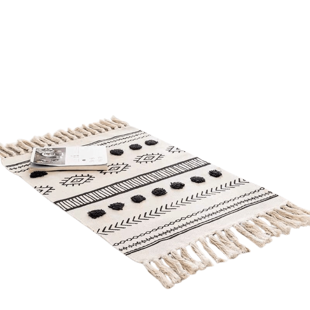 Retro Bohemian Hand Woven Tassel Carpet Rug - PRHOMZ